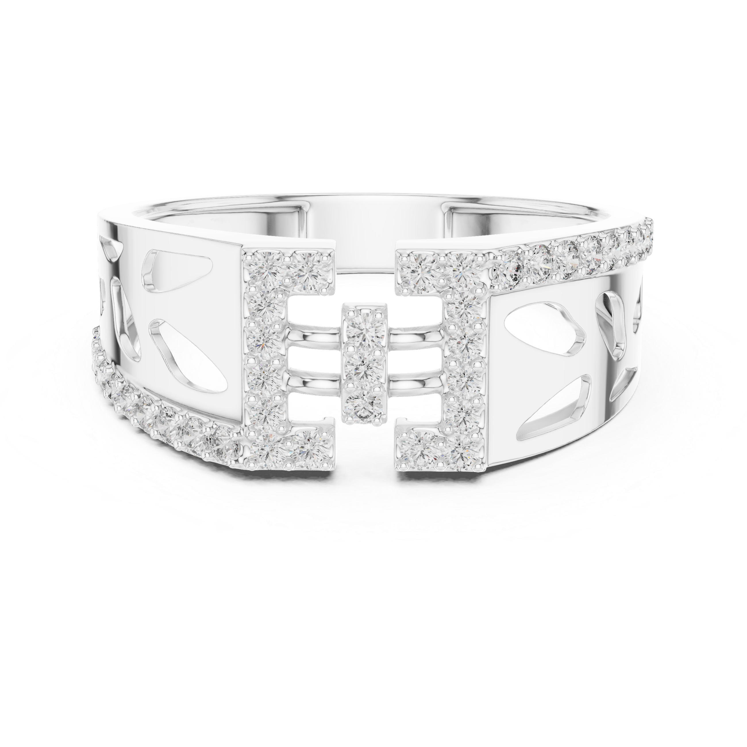 Radiant Gold Diamond Clasp Ring