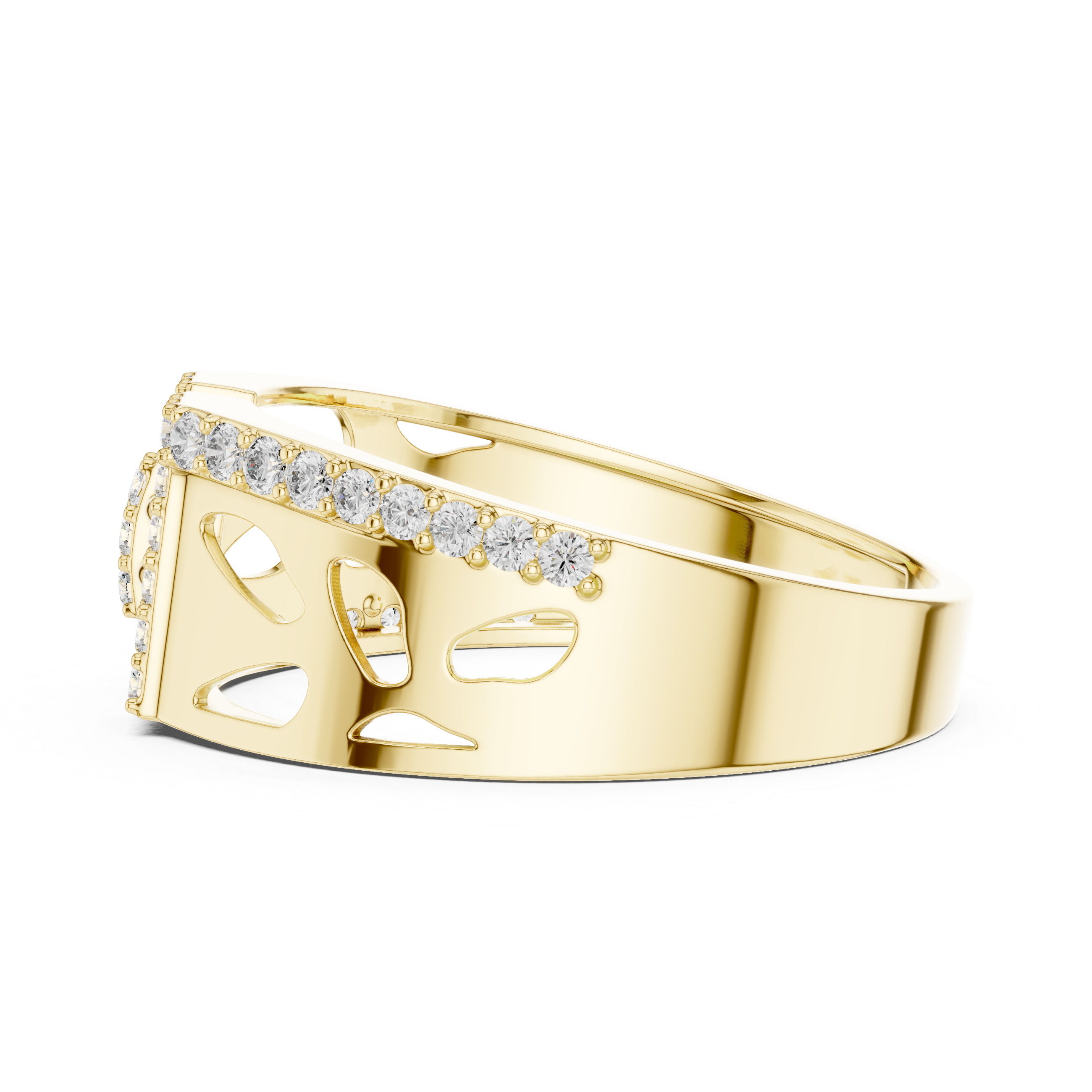 Radiant Gold Diamond Clasp Ring