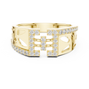Radiant Gold Diamond Clasp Ring