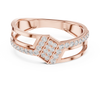 Gold Diamond-Studded Ring with Modern Split-Shank Design