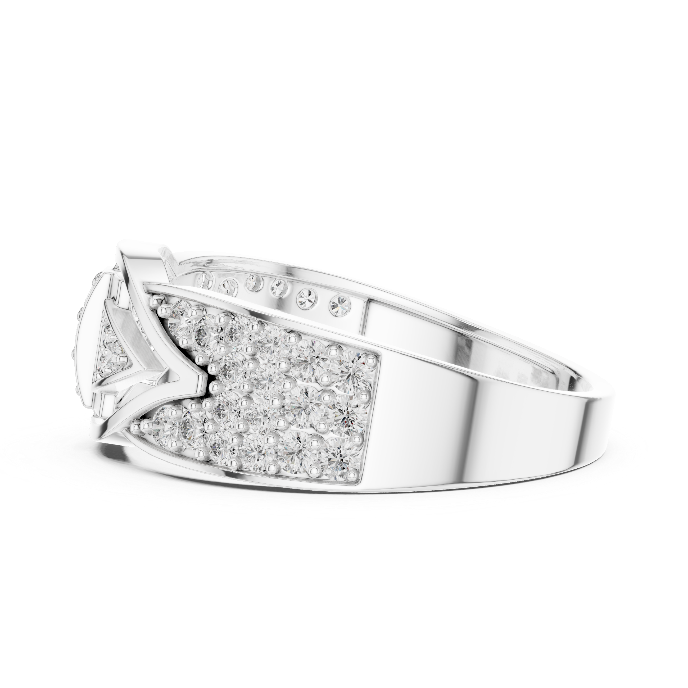 Rose Gold Diamond Statement Ring with Geometric Design