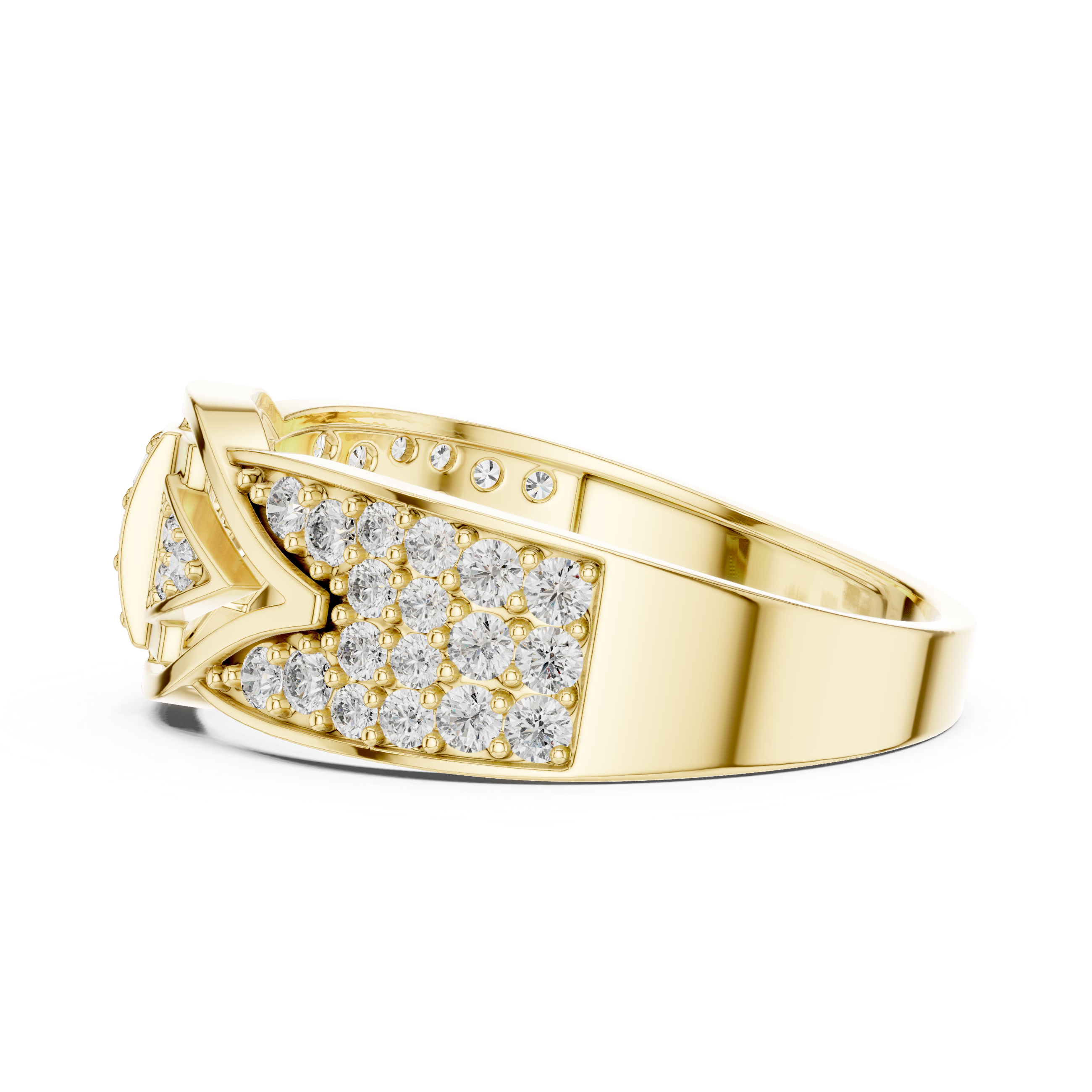 Rose Gold Diamond Statement Ring with Geometric Design