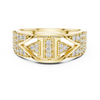 Rose Gold Diamond Statement Ring with Geometric Design