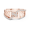 Gold Diamond-Studded Geometric Ring