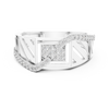 Gold Diamond-Studded Geometric Ring