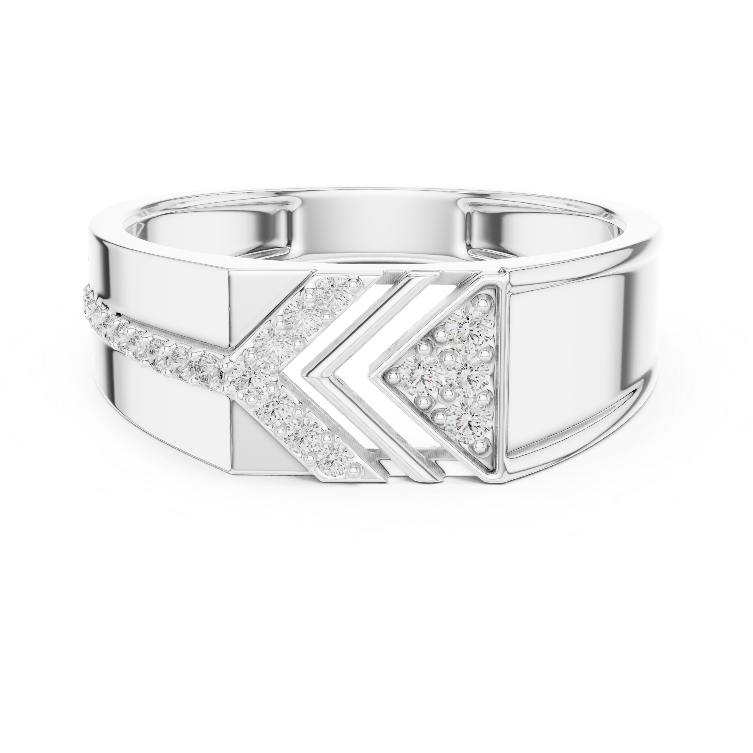 Rose Gold Geometric Diamond Accent Statement Ring