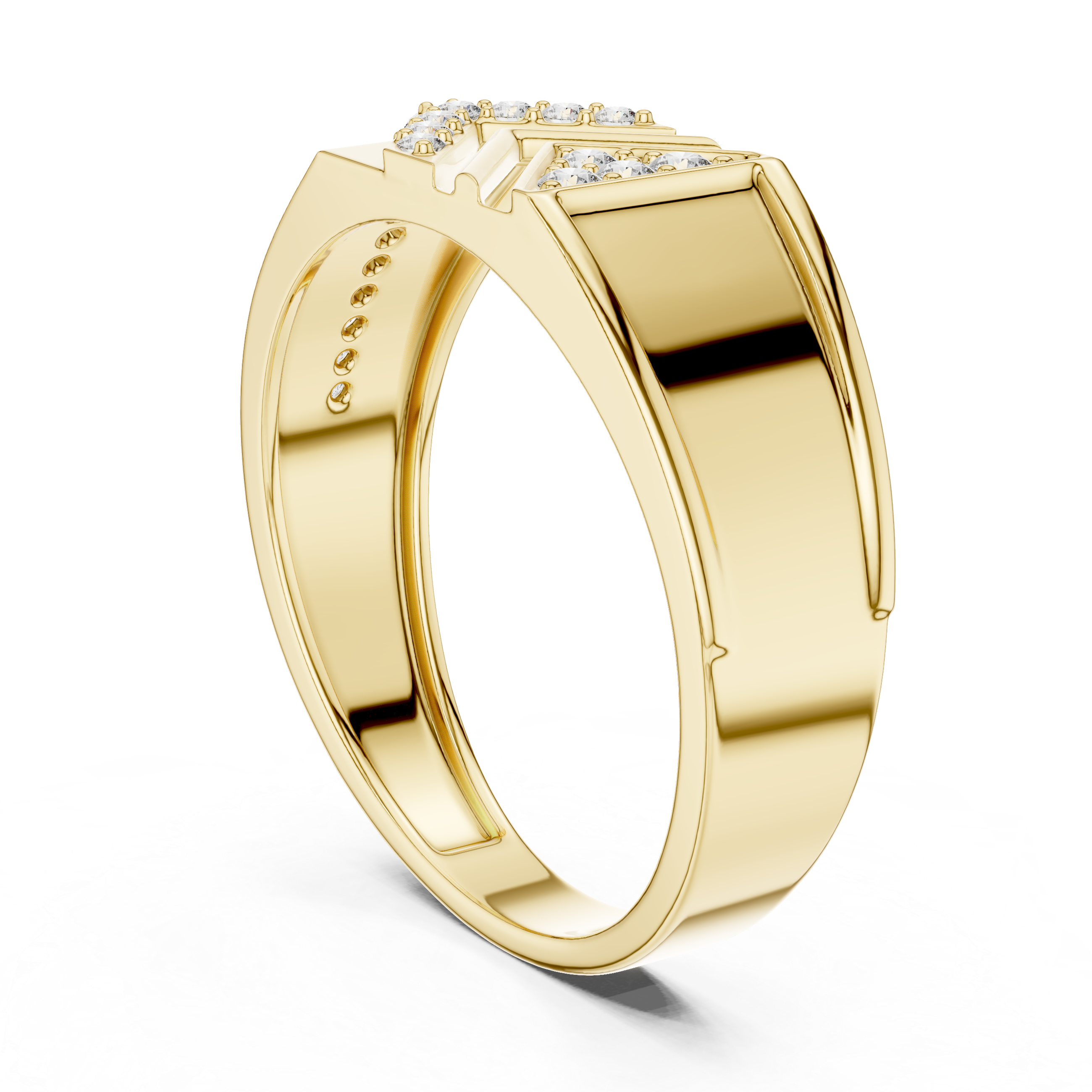 Rose Gold Geometric Diamond Accent Statement Ring