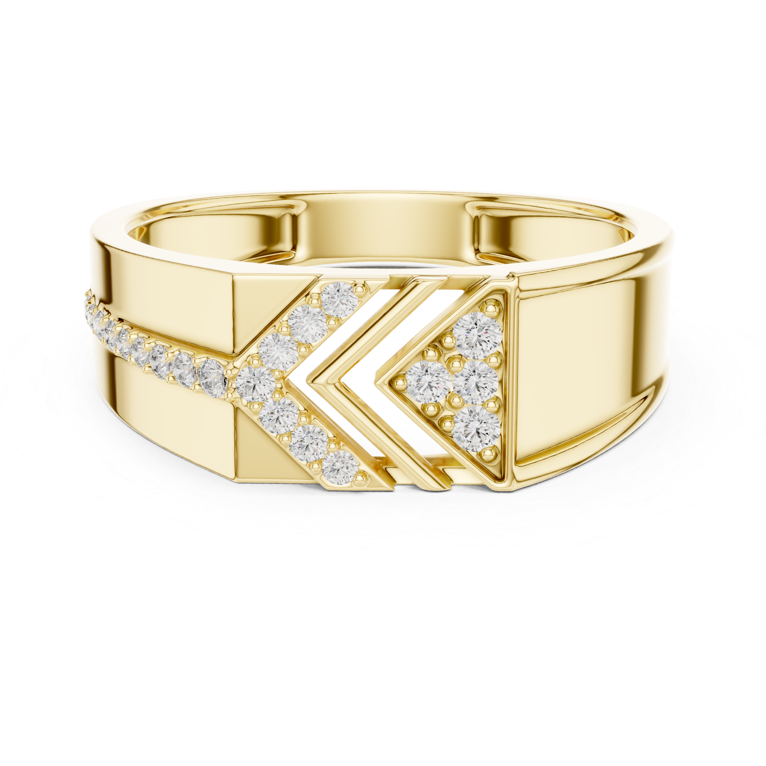 Rose Gold Geometric Diamond Accent Statement Ring