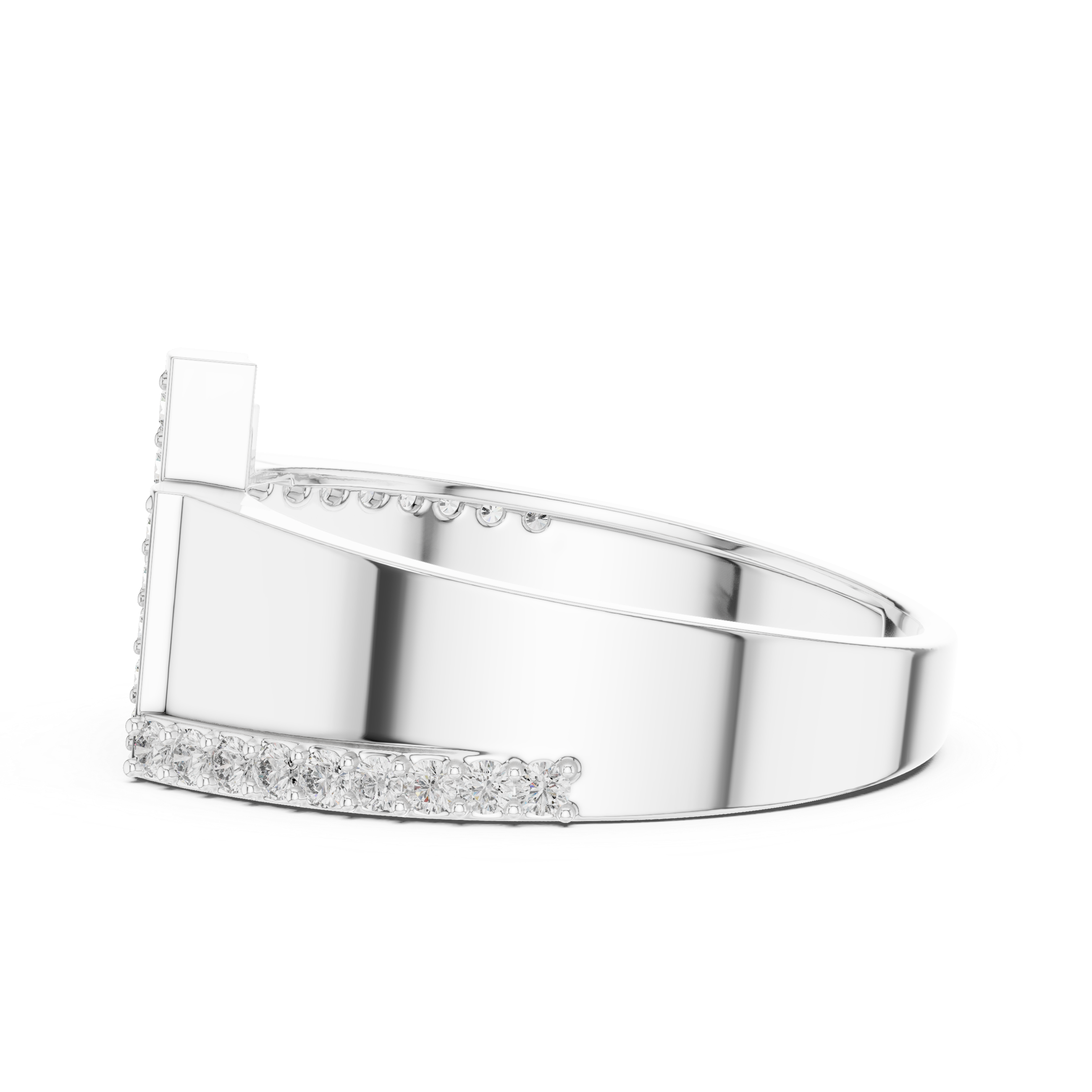 Rose Gold Ring Featuring Multi-Level Diamond Design