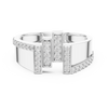 Rose Gold Ring Featuring Multi-Level Diamond Design