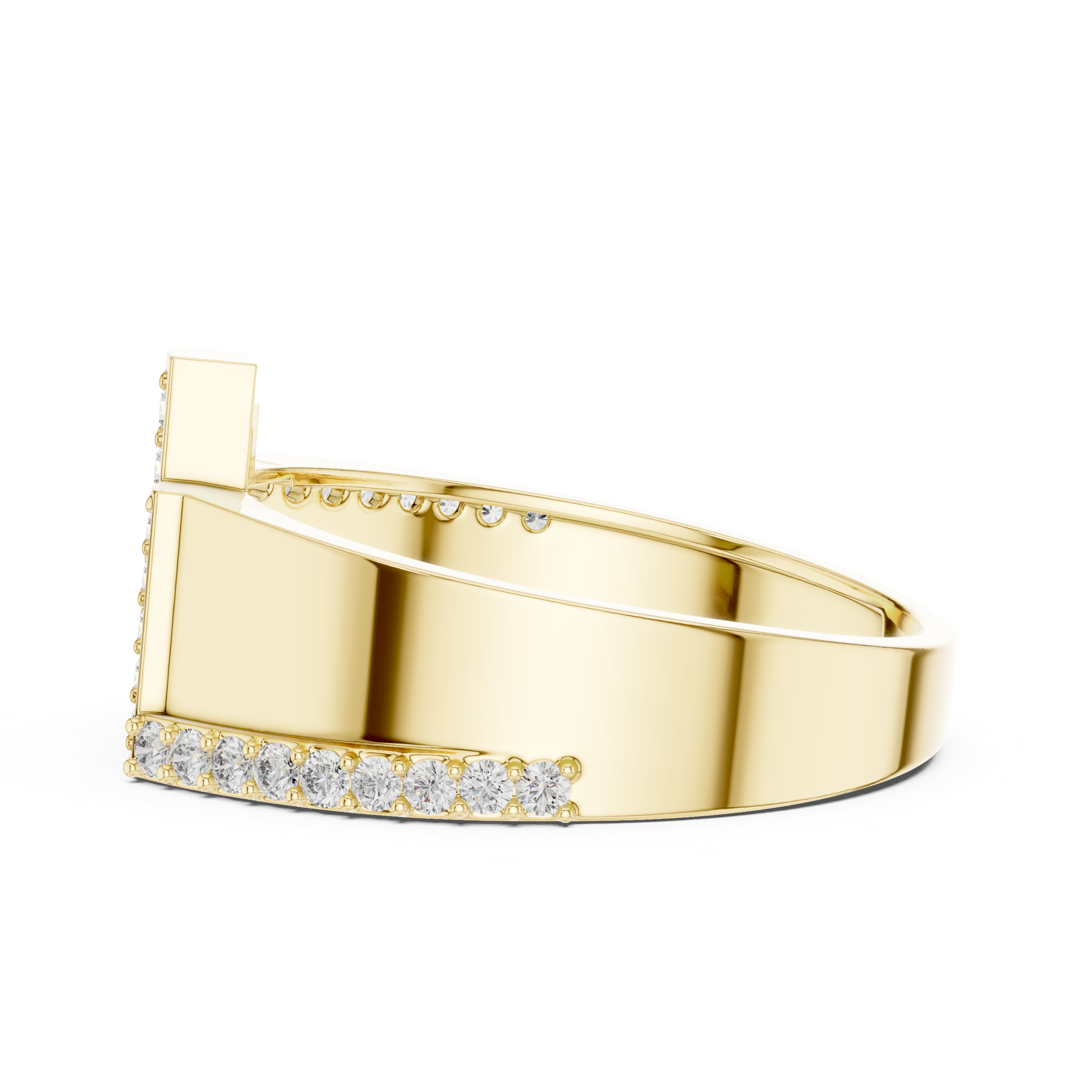 Rose Gold Ring Featuring Multi-Level Diamond Design