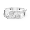 Rose Gold Diamond Ring with Hexagonal Accents and Artistic Cutouts