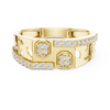 Rose Gold Diamond Ring with Hexagonal Accents and Artistic Cutouts