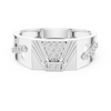 Art Deco-Inspired Rose Gold Ring with Diamond Cluster and Engraved Detailing