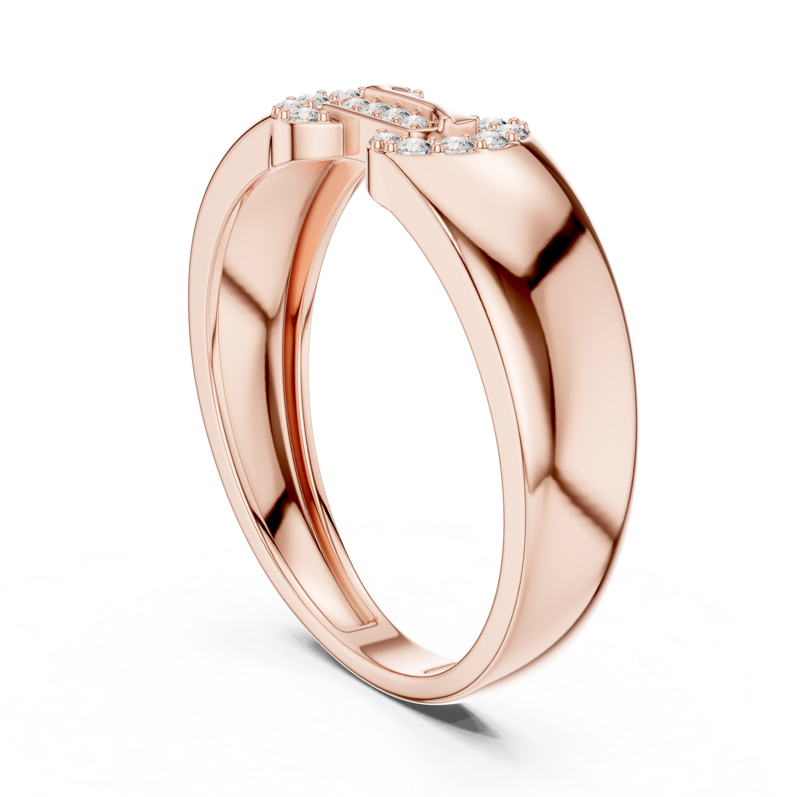 Minimalist Gold Ring with Diamond Embellishments