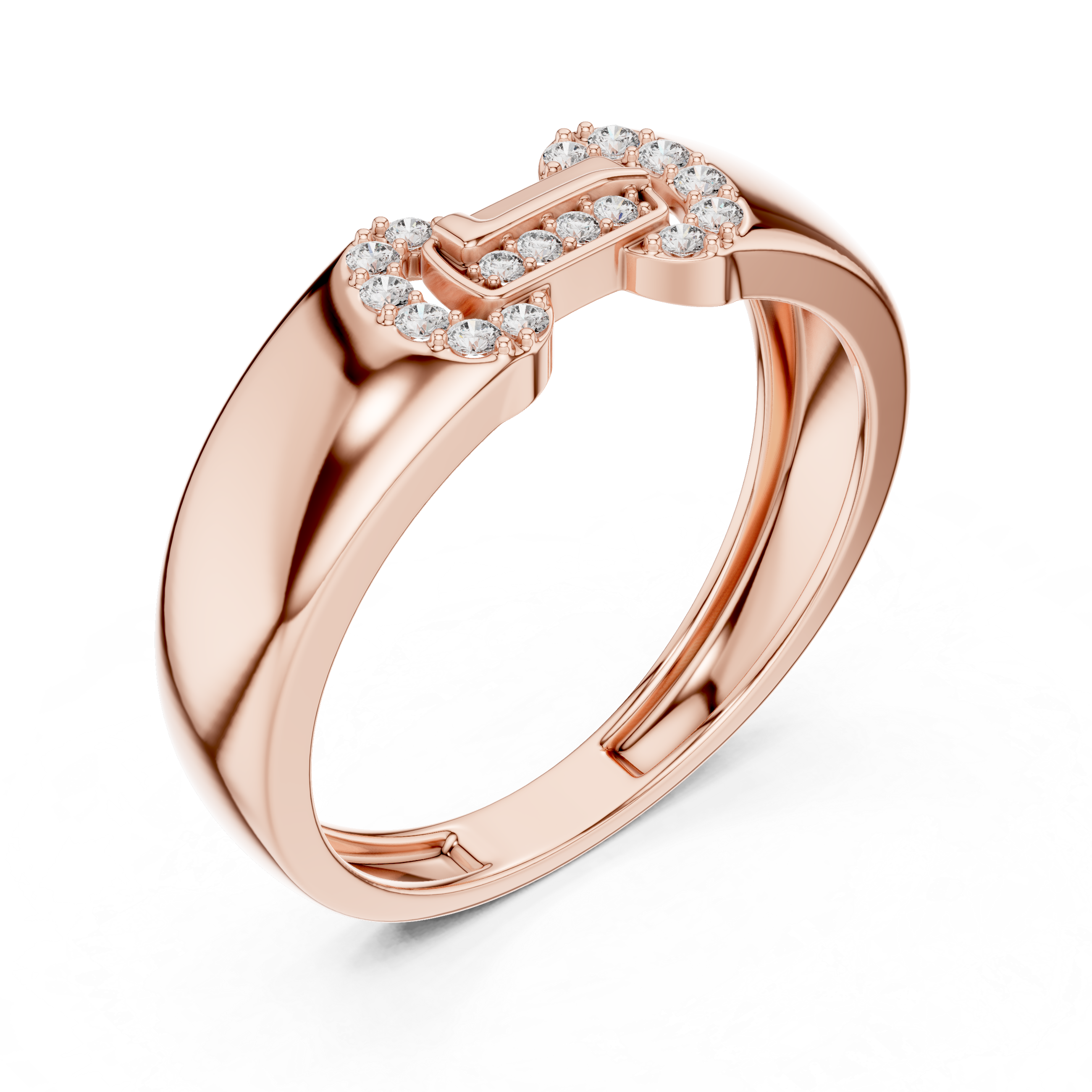 Minimalist Gold Ring with Diamond Embellishments