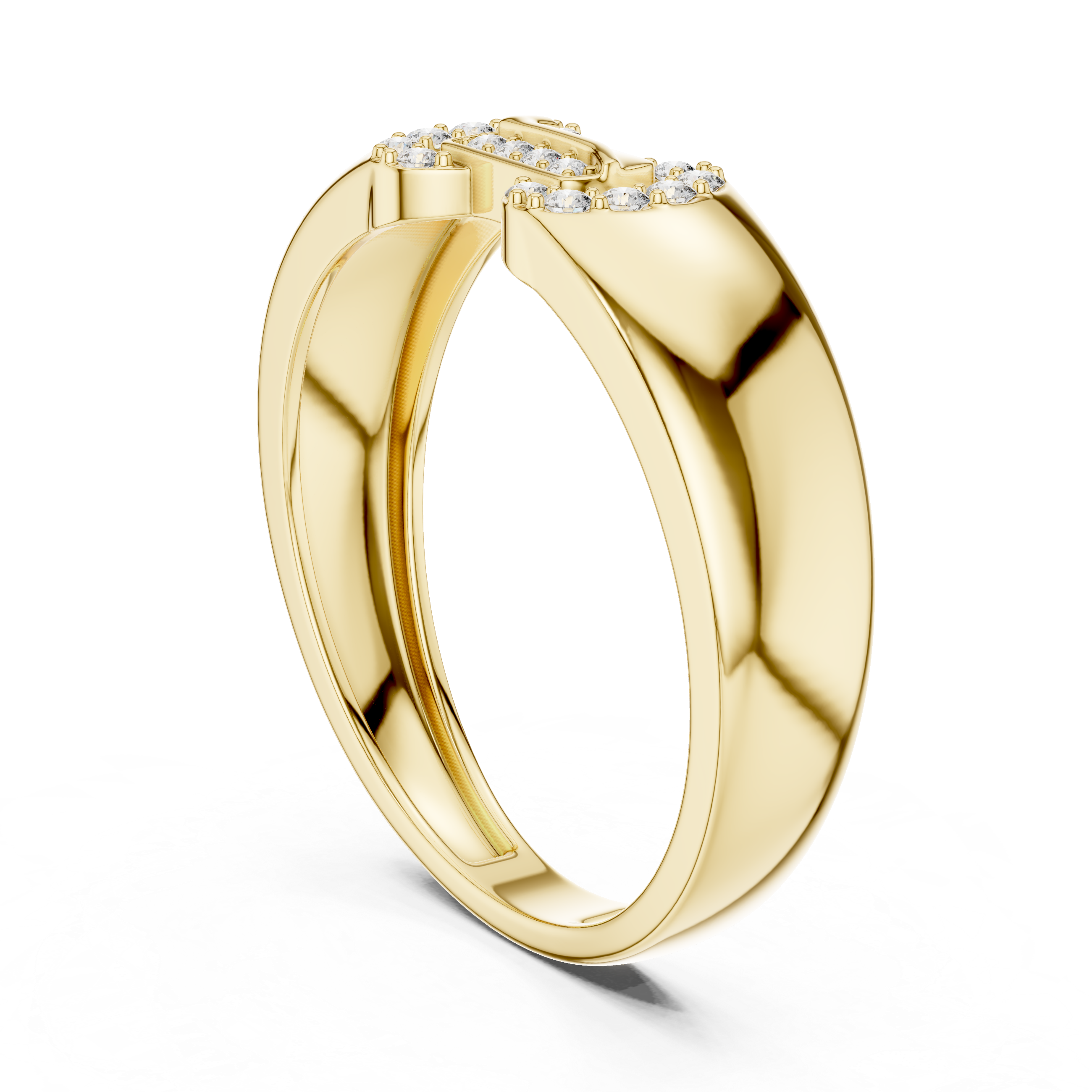 Minimalist Gold Ring with Diamond Embellishments
