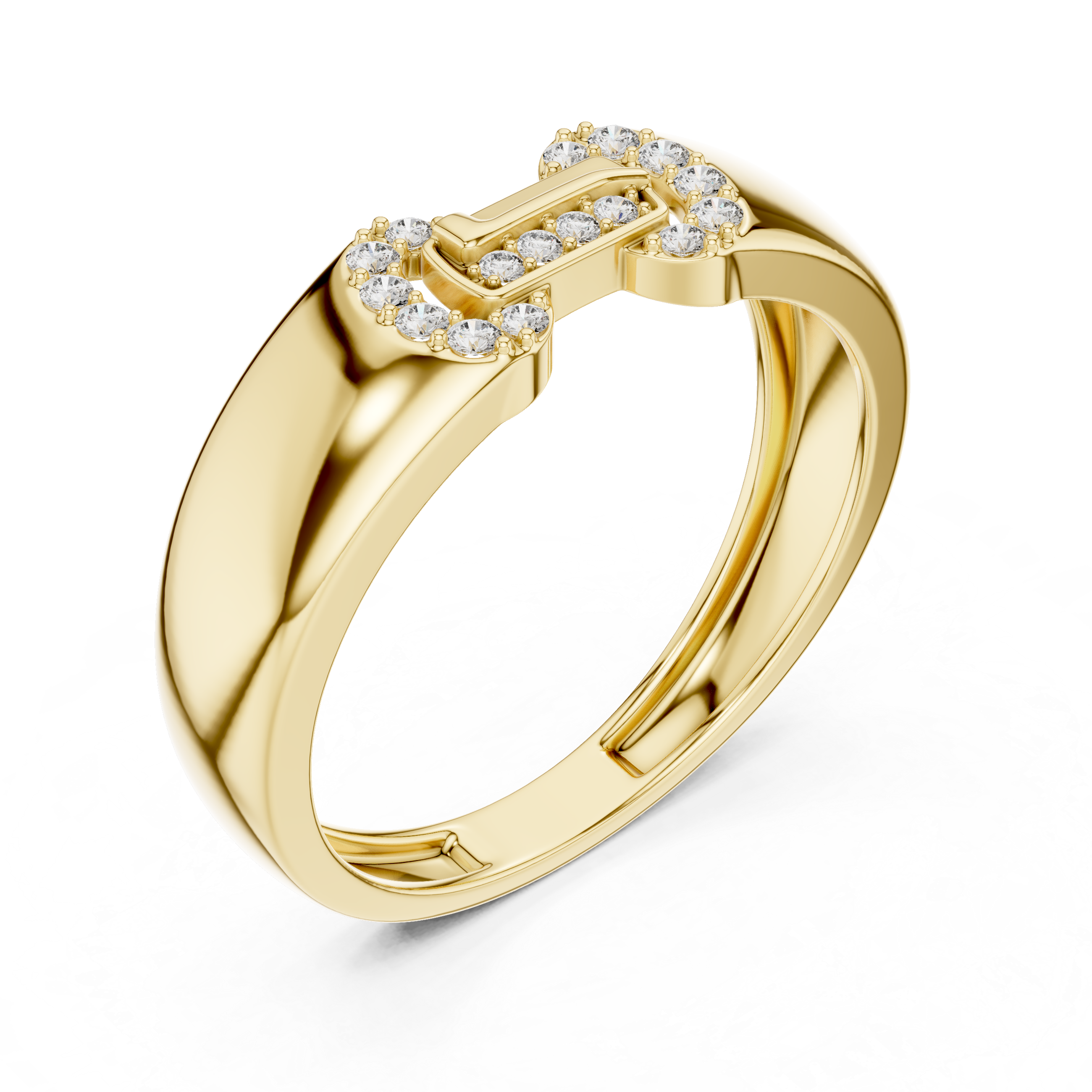 Minimalist Gold Ring with Diamond Embellishments