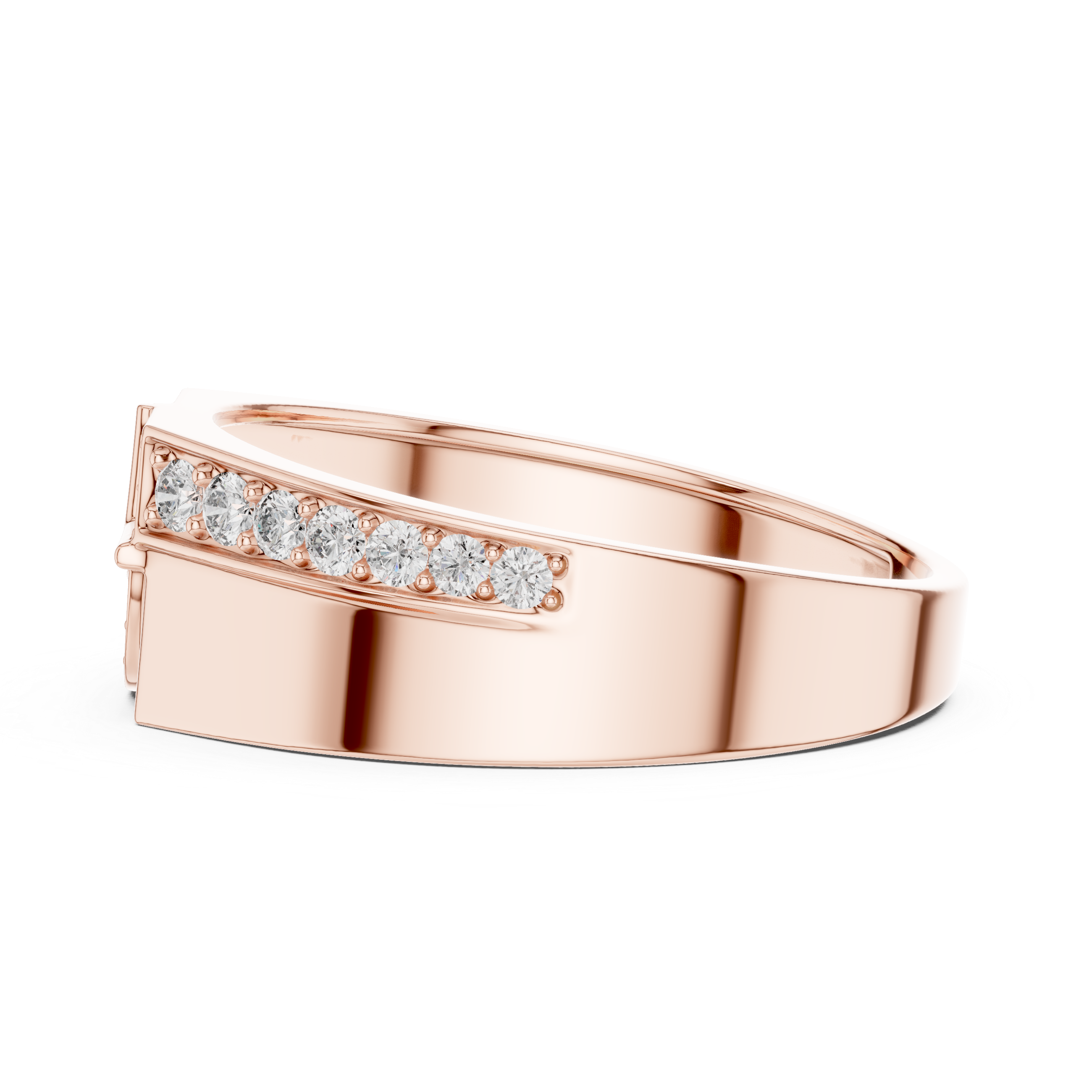 Radiant Gold Diamond Geometric Ring