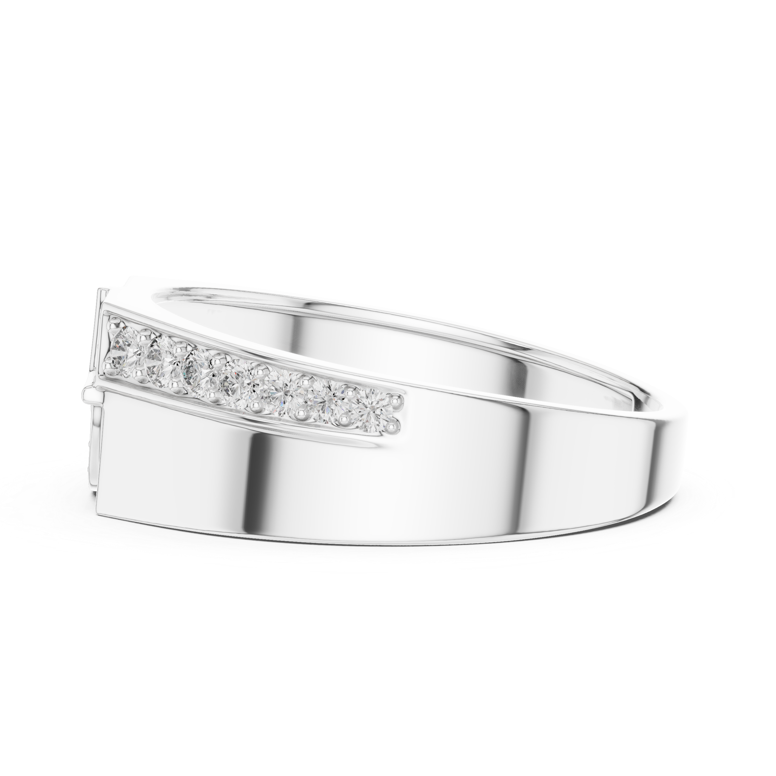 Radiant Gold Diamond Geometric Ring
