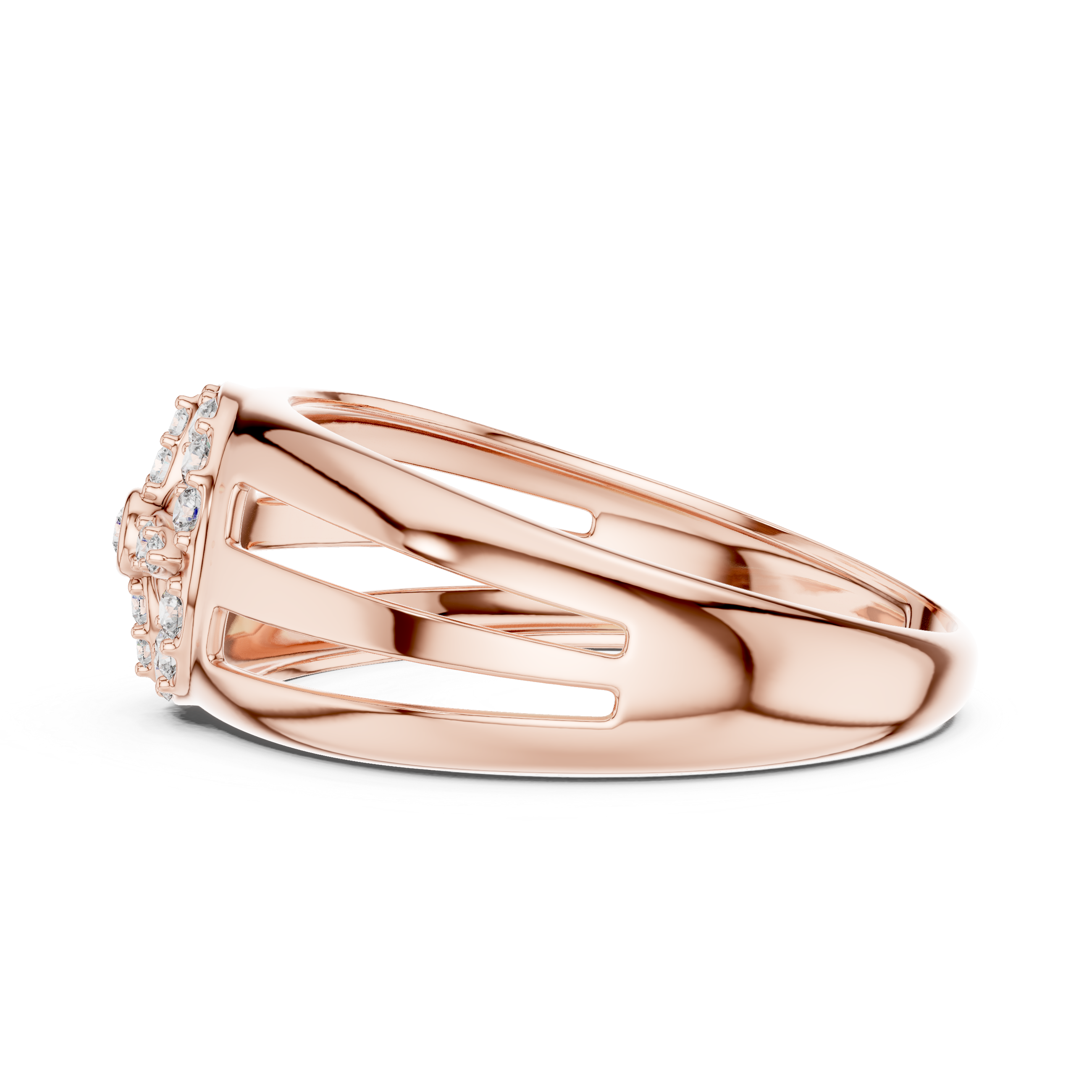 Luxury Gold and Diamond Flower Ring