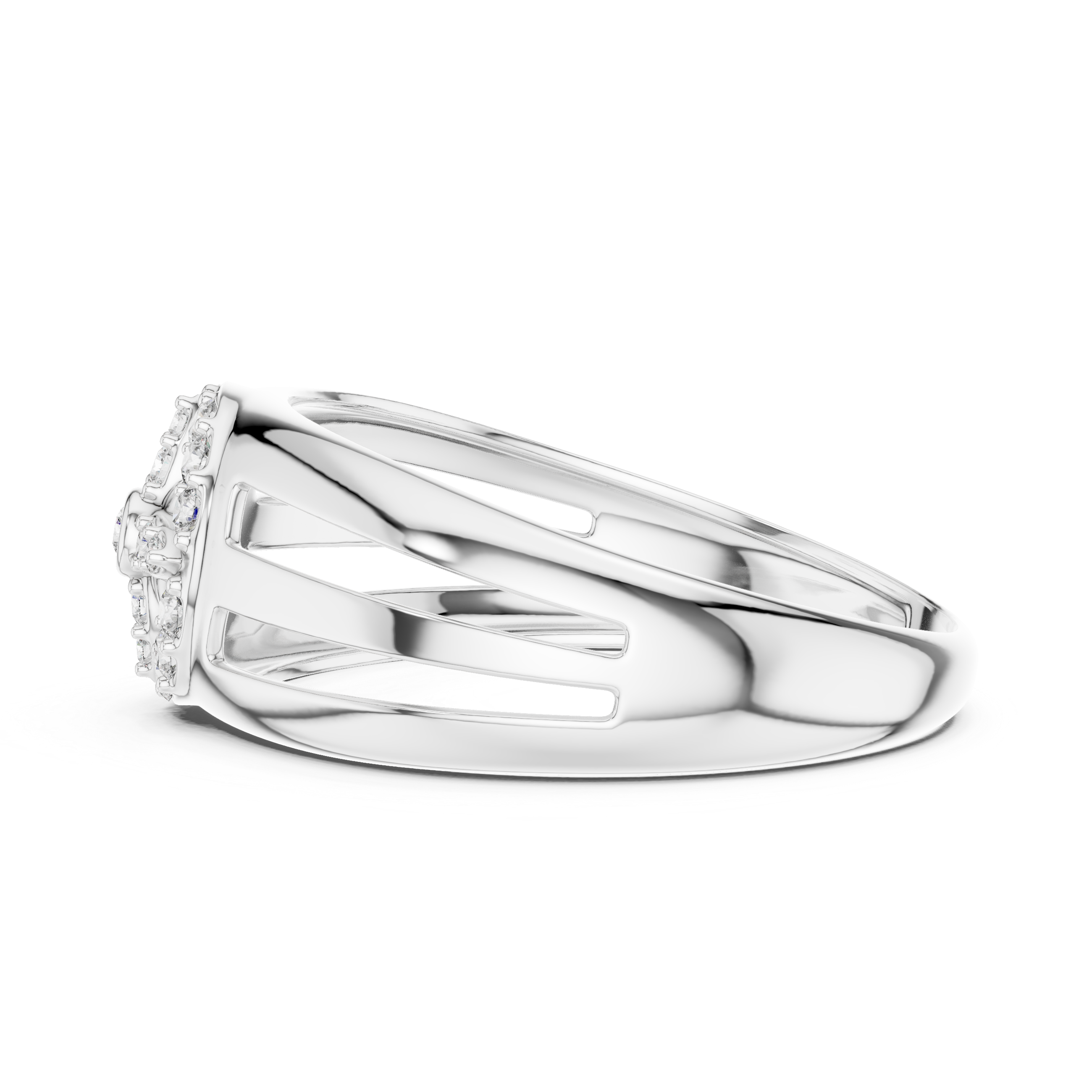 Luxury Gold and Diamond Flower Ring