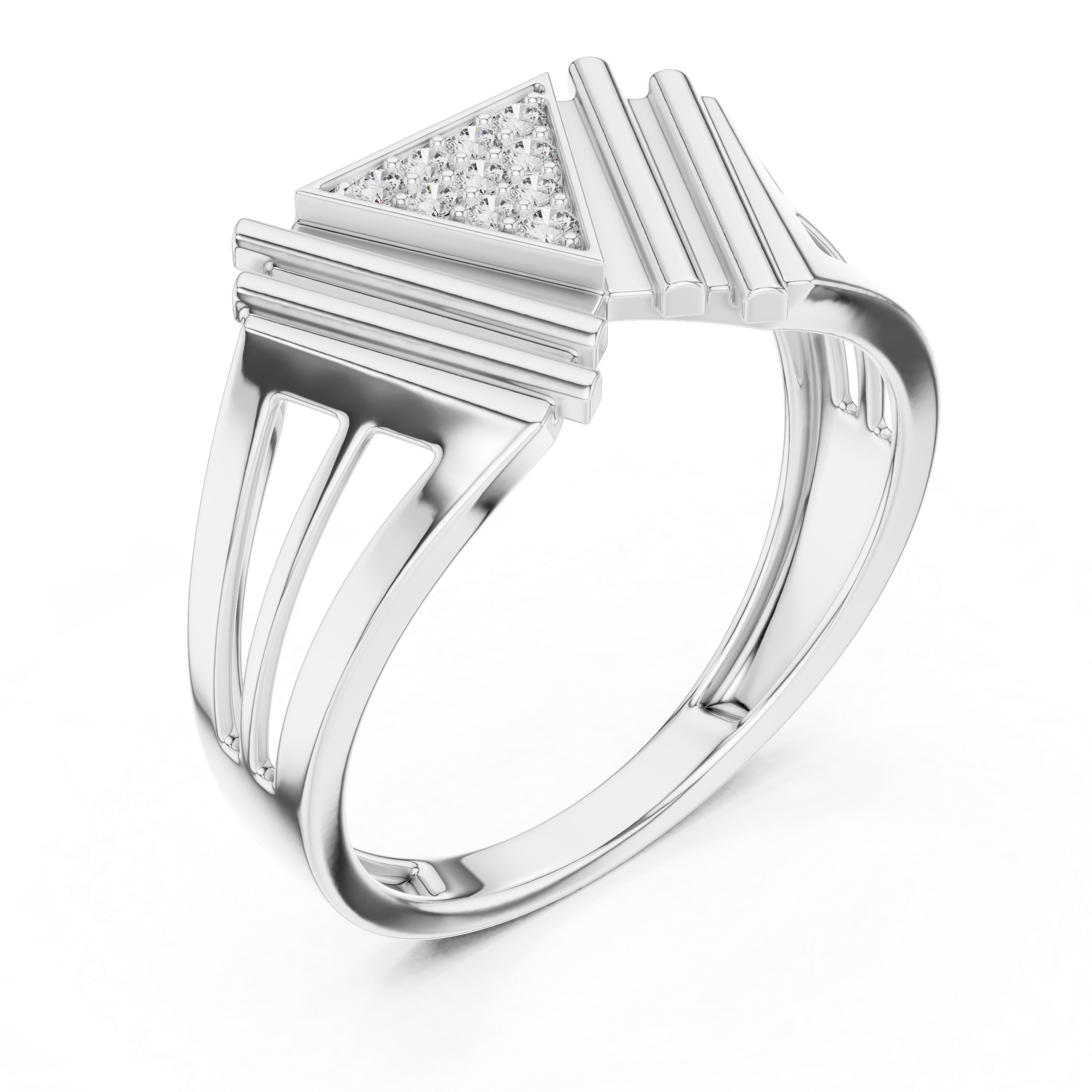 Rose Gold Geometric Diamond Accent Ring