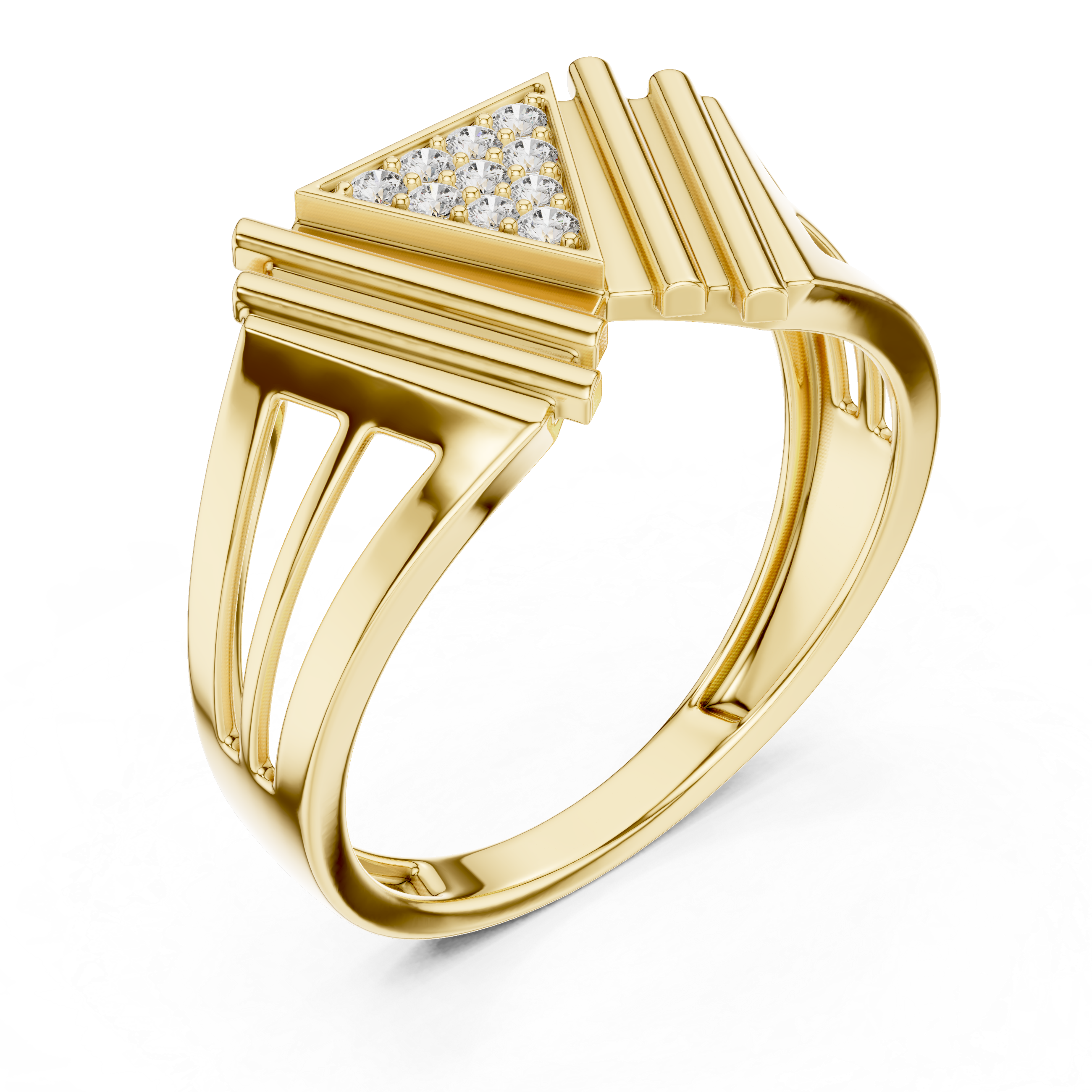 Rose Gold Geometric Diamond Accent Ring