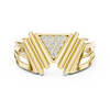 Rose Gold Geometric Diamond Accent Ring