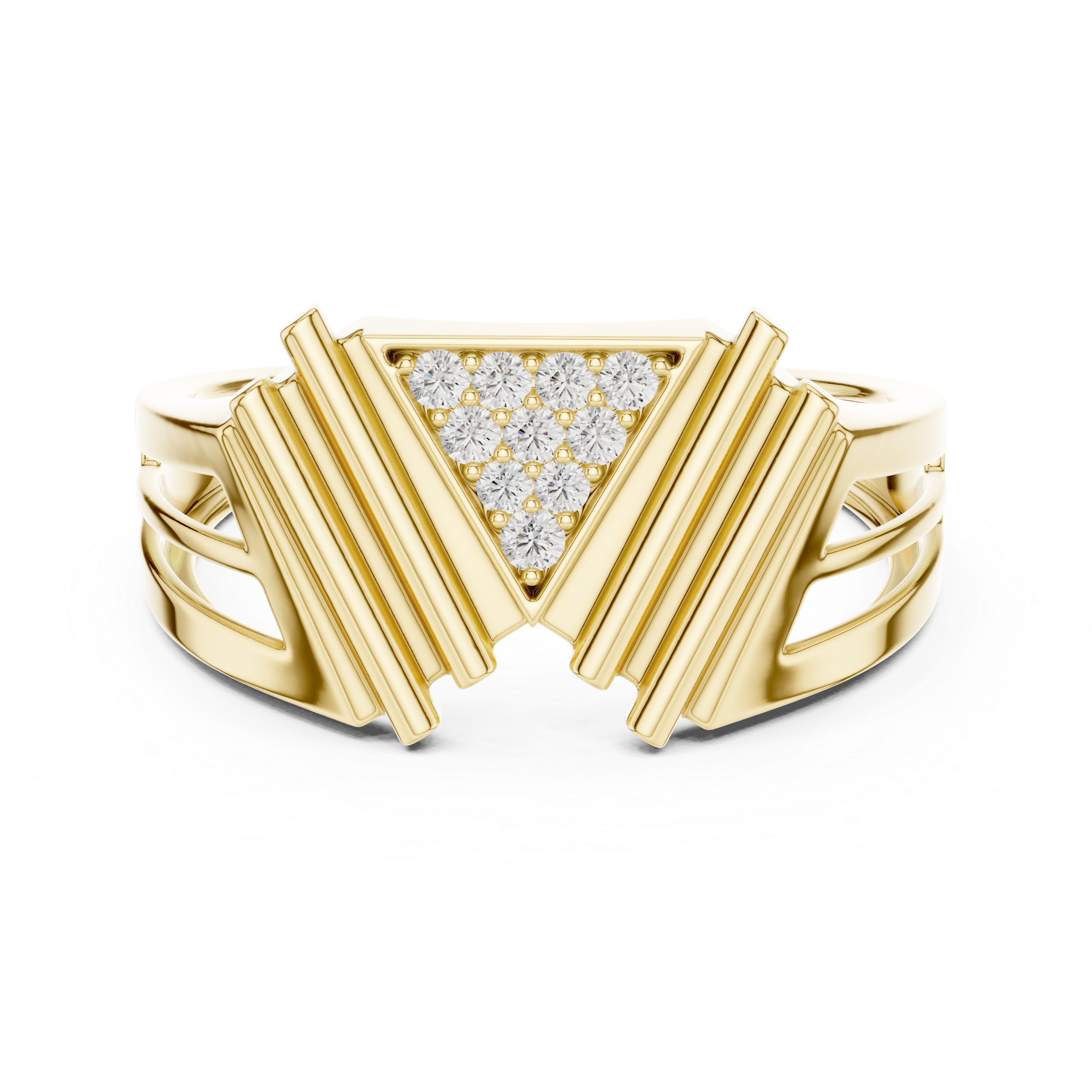 Rose Gold Geometric Diamond Accent Ring