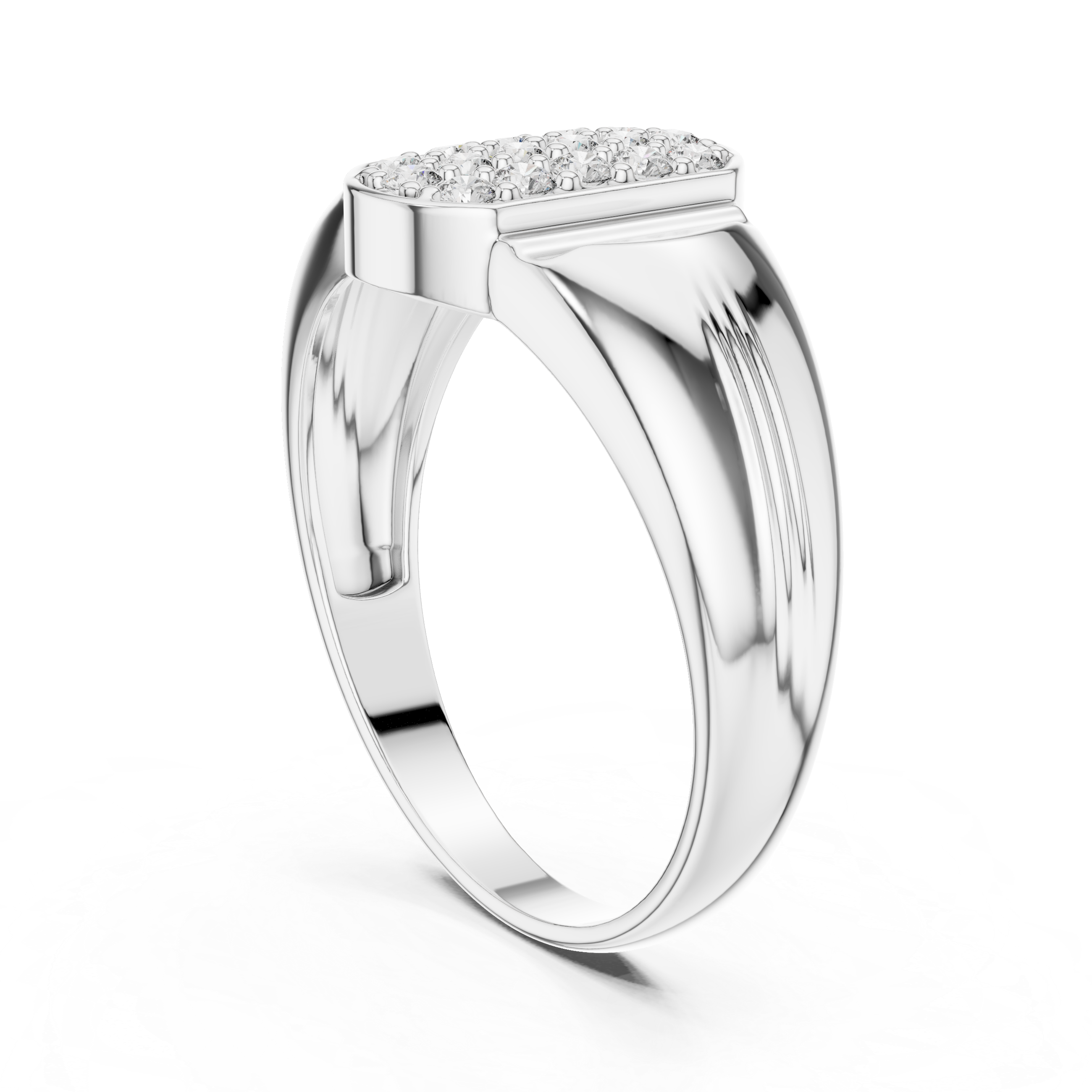 Masculine Rose Gold Ring with Brilliant Diamond Detail