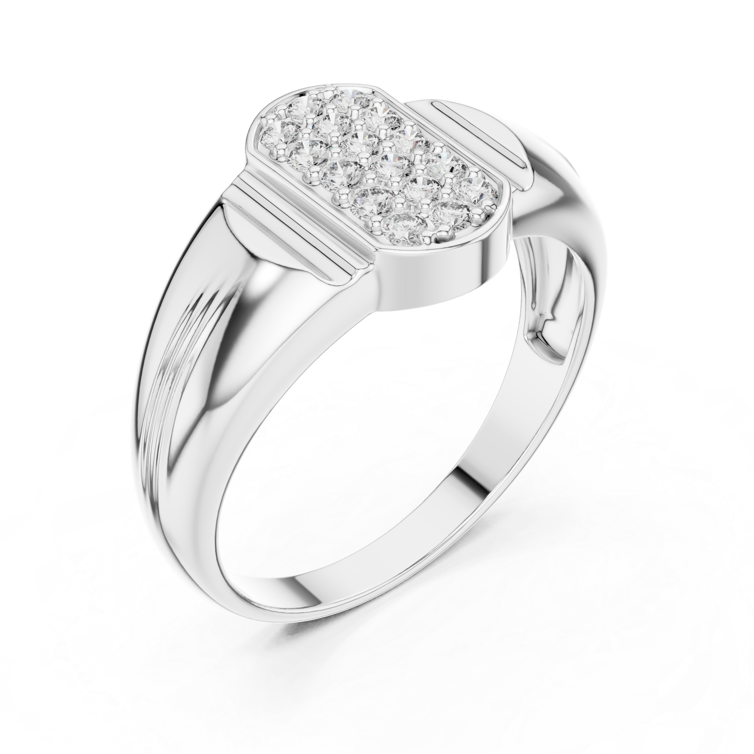 Masculine Rose Gold Ring with Brilliant Diamond Detail
