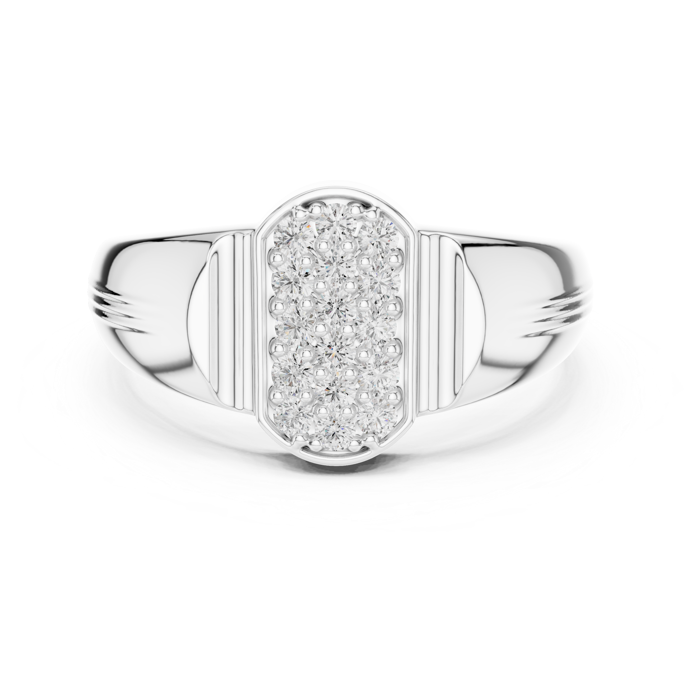 Masculine Rose Gold Ring with Brilliant Diamond Detail