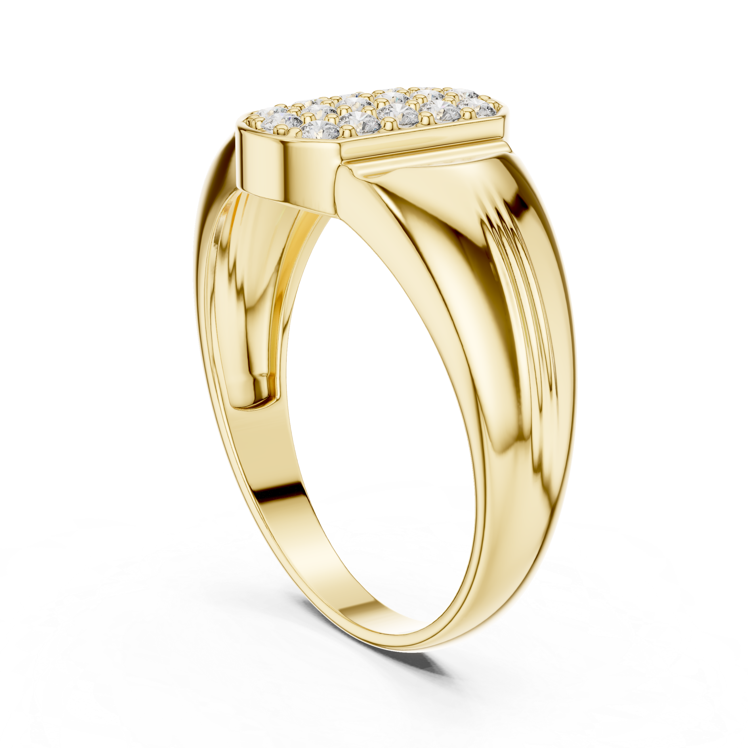 Masculine Rose Gold Ring with Brilliant Diamond Detail