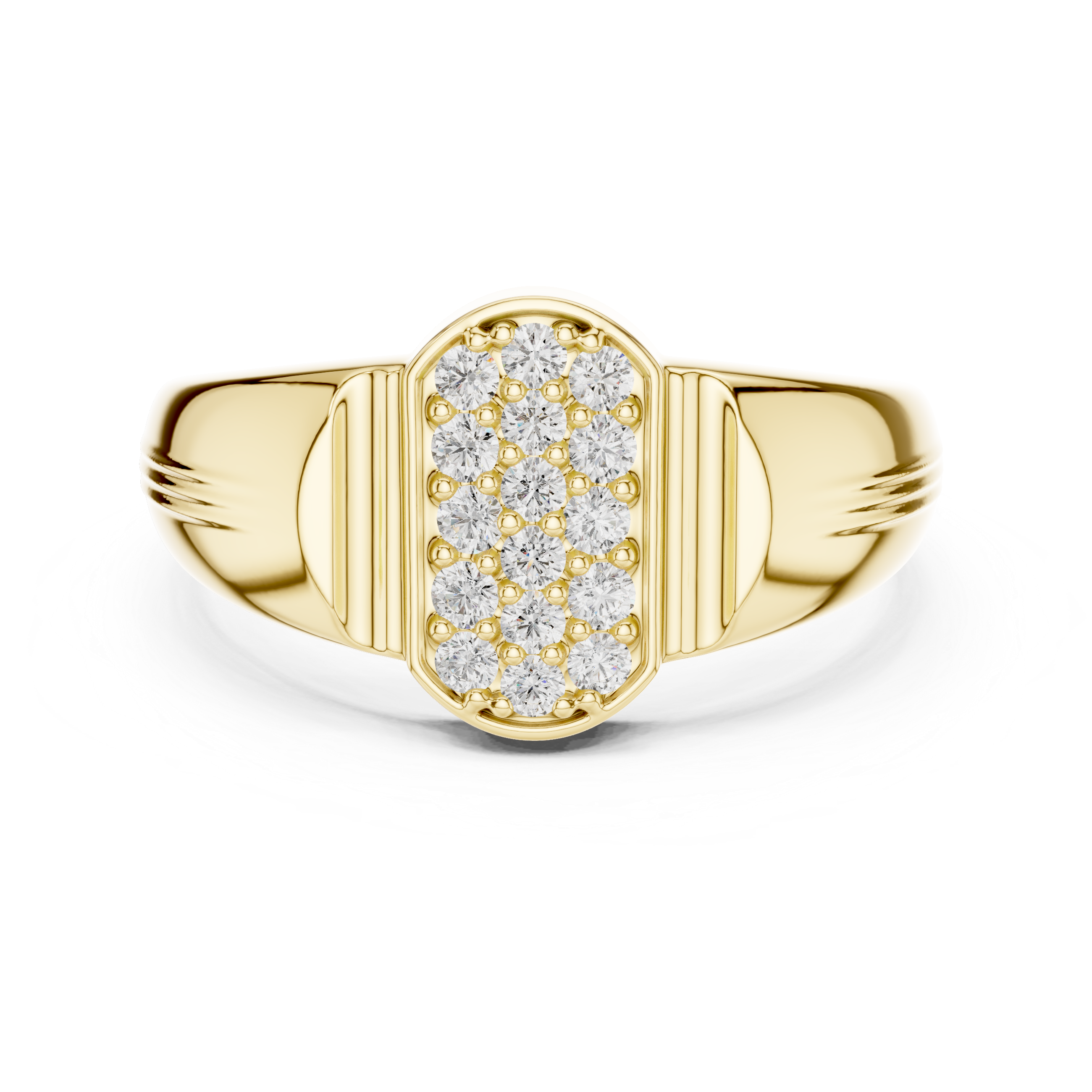 Masculine Rose Gold Ring with Brilliant Diamond Detail