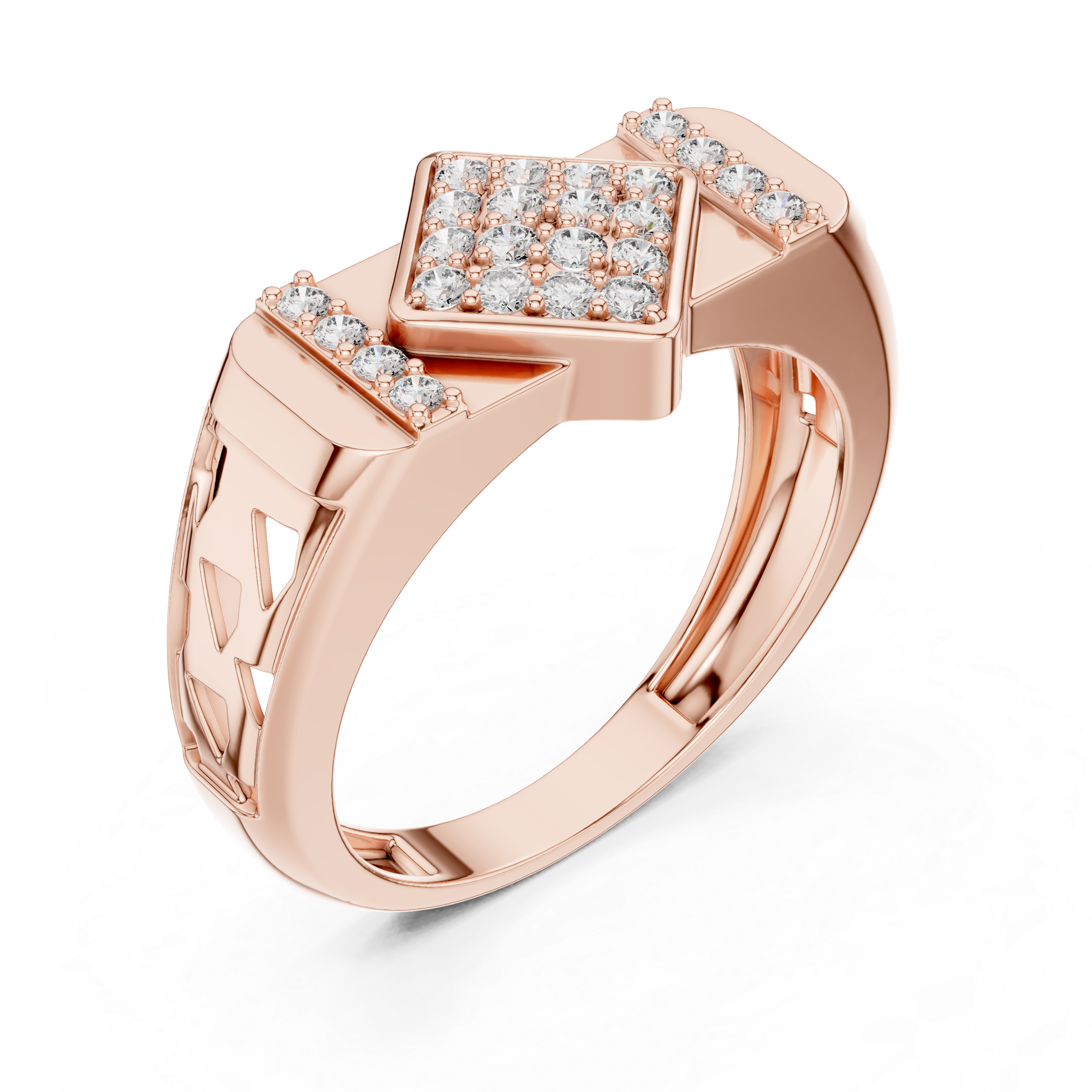 Designer Gold Band with Intricate Diamond Detailing