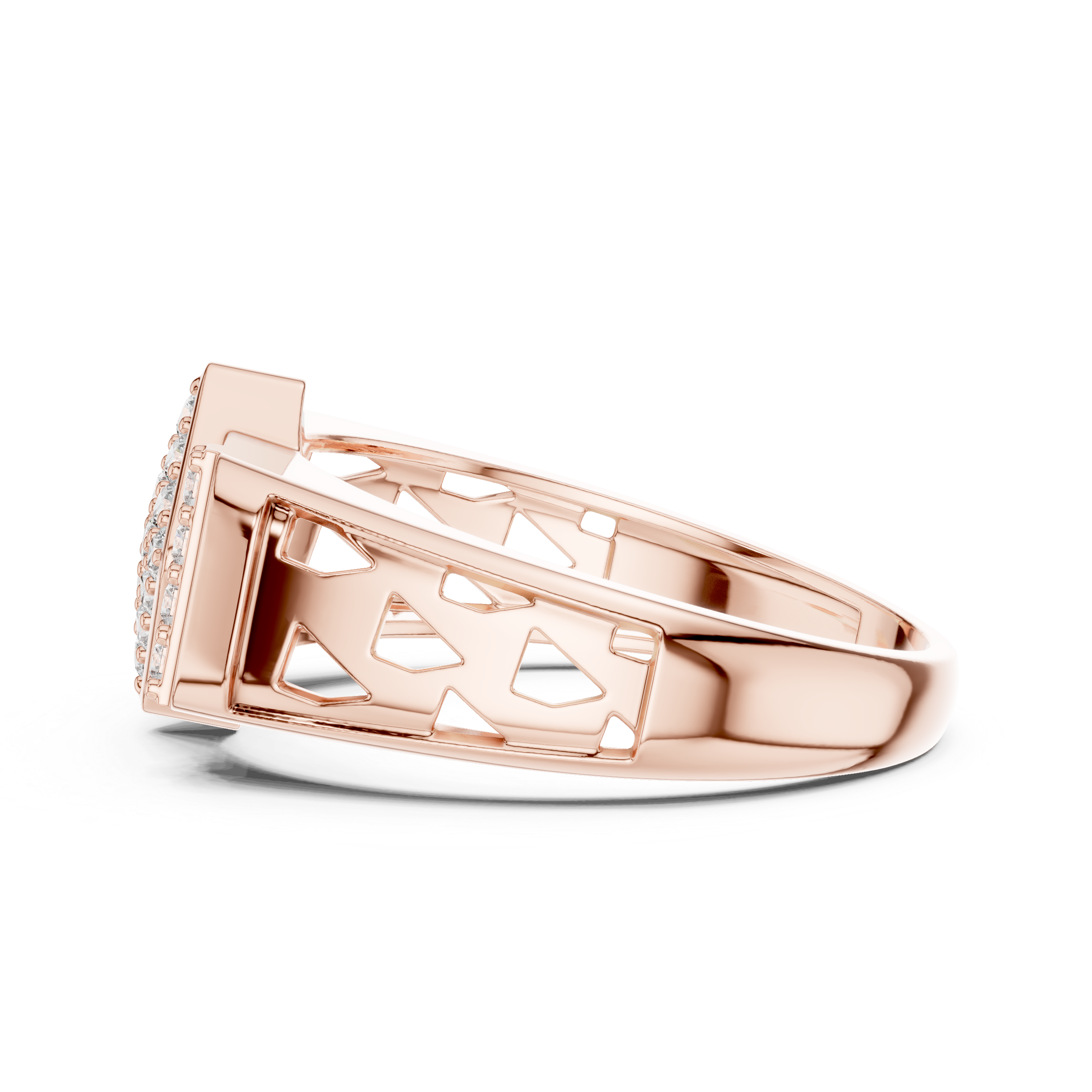 Designer Gold Band with Intricate Diamond Detailing