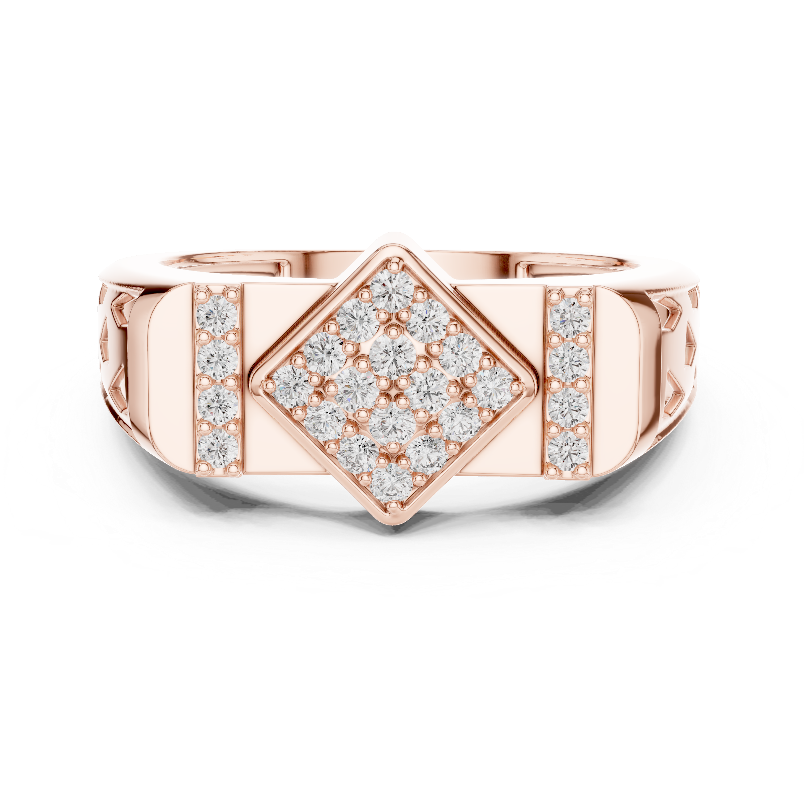 Designer Gold Band with Intricate Diamond Detailing