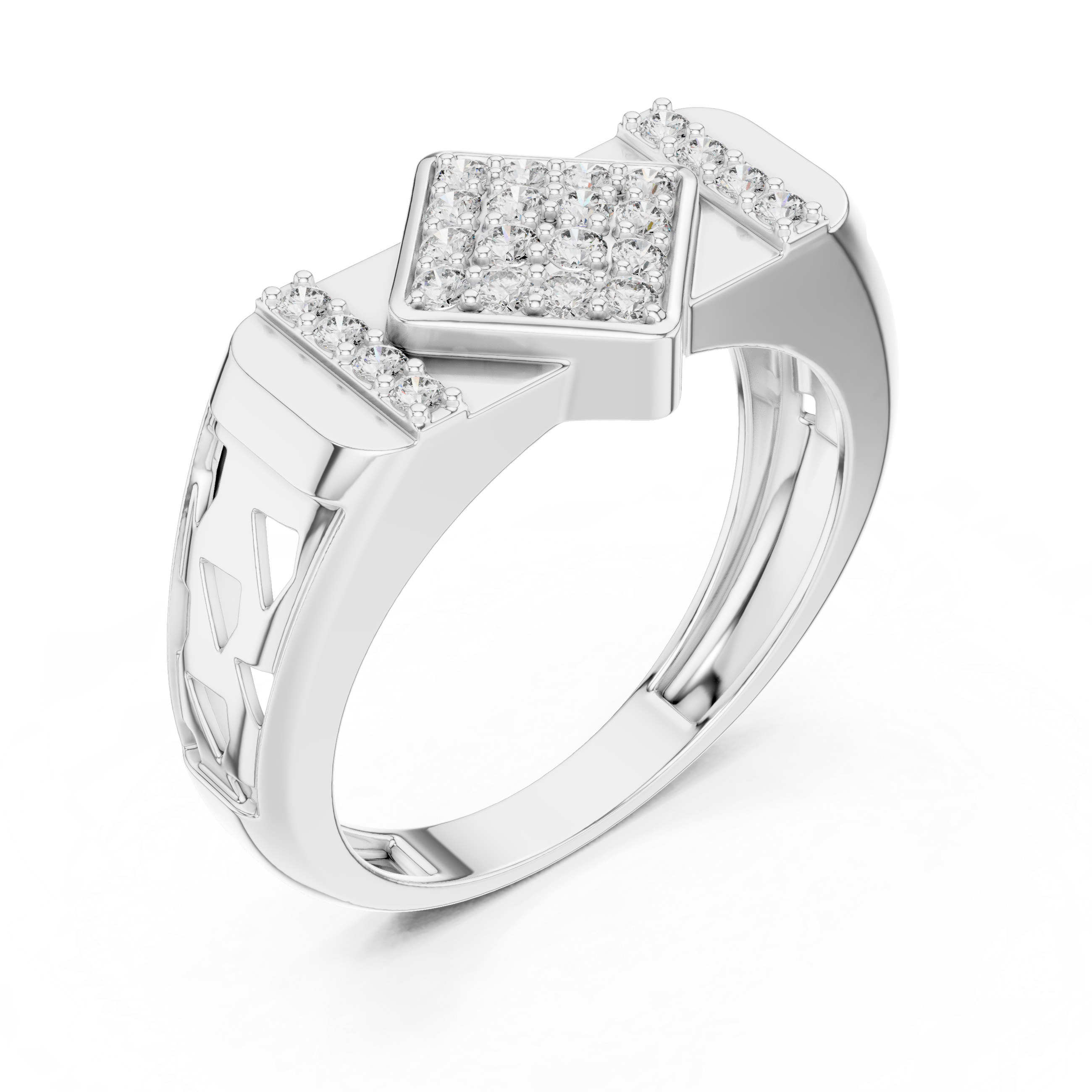 Designer Gold Band with Intricate Diamond Detailing