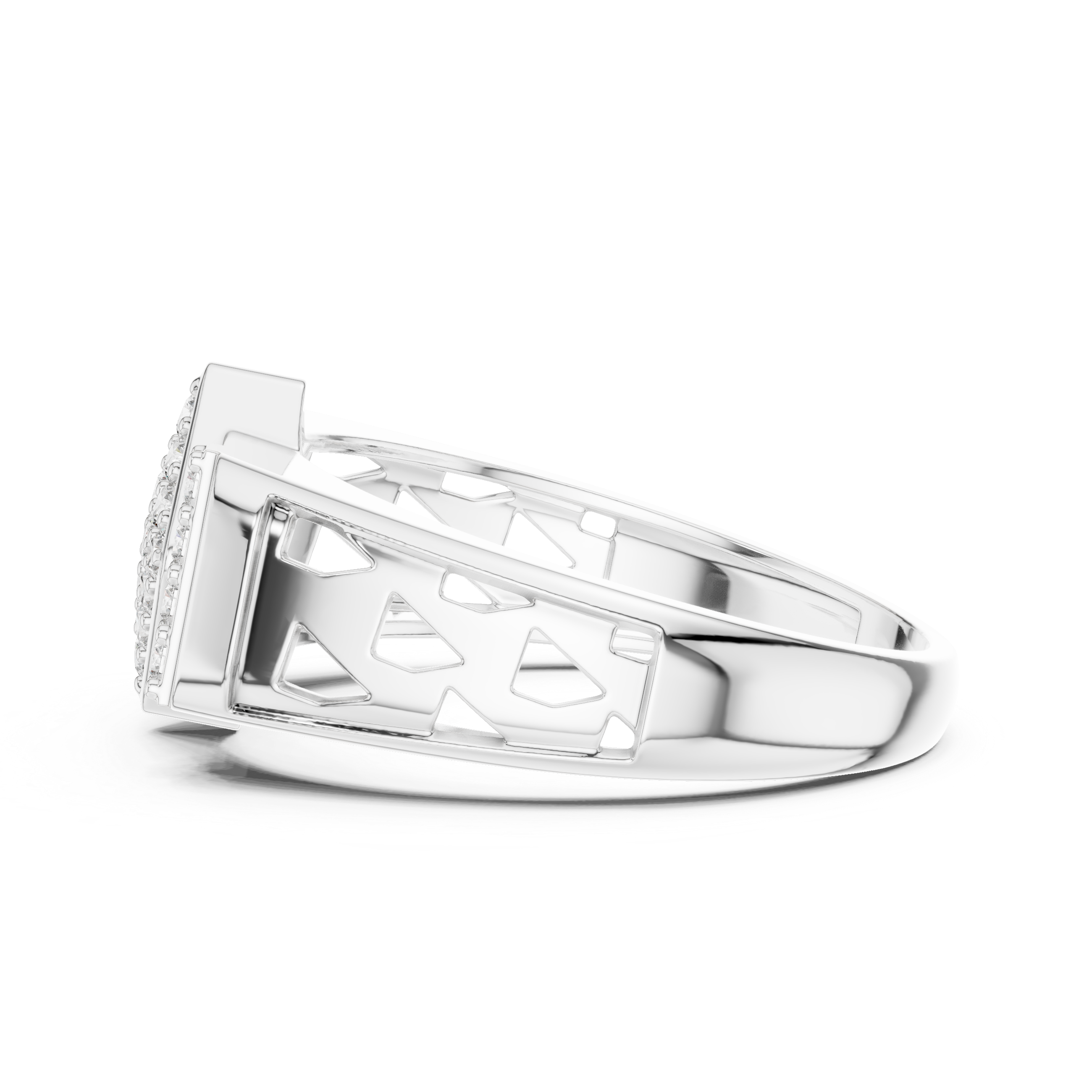 Designer Gold Band with Intricate Diamond Detailing