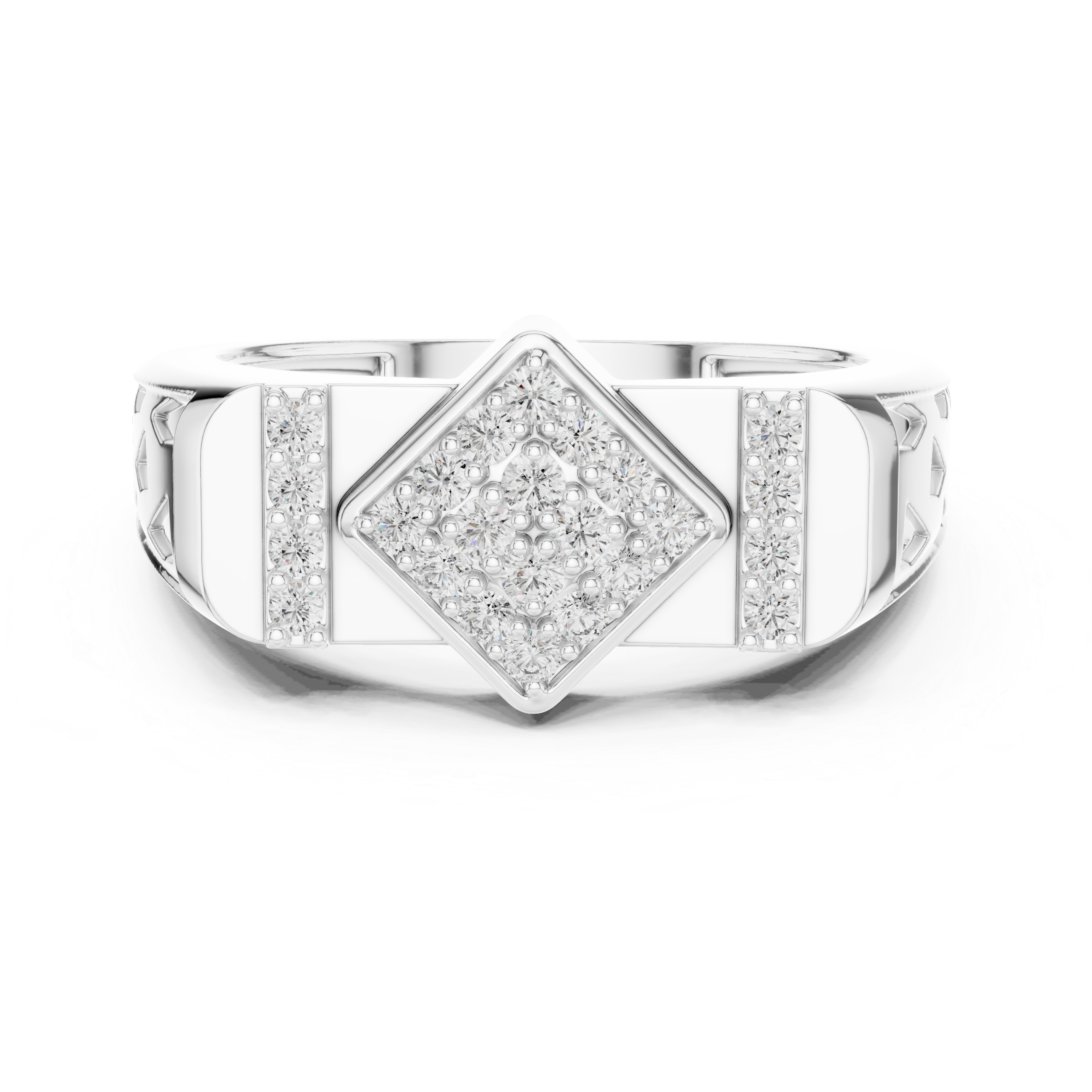 Designer Gold Band with Intricate Diamond Detailing