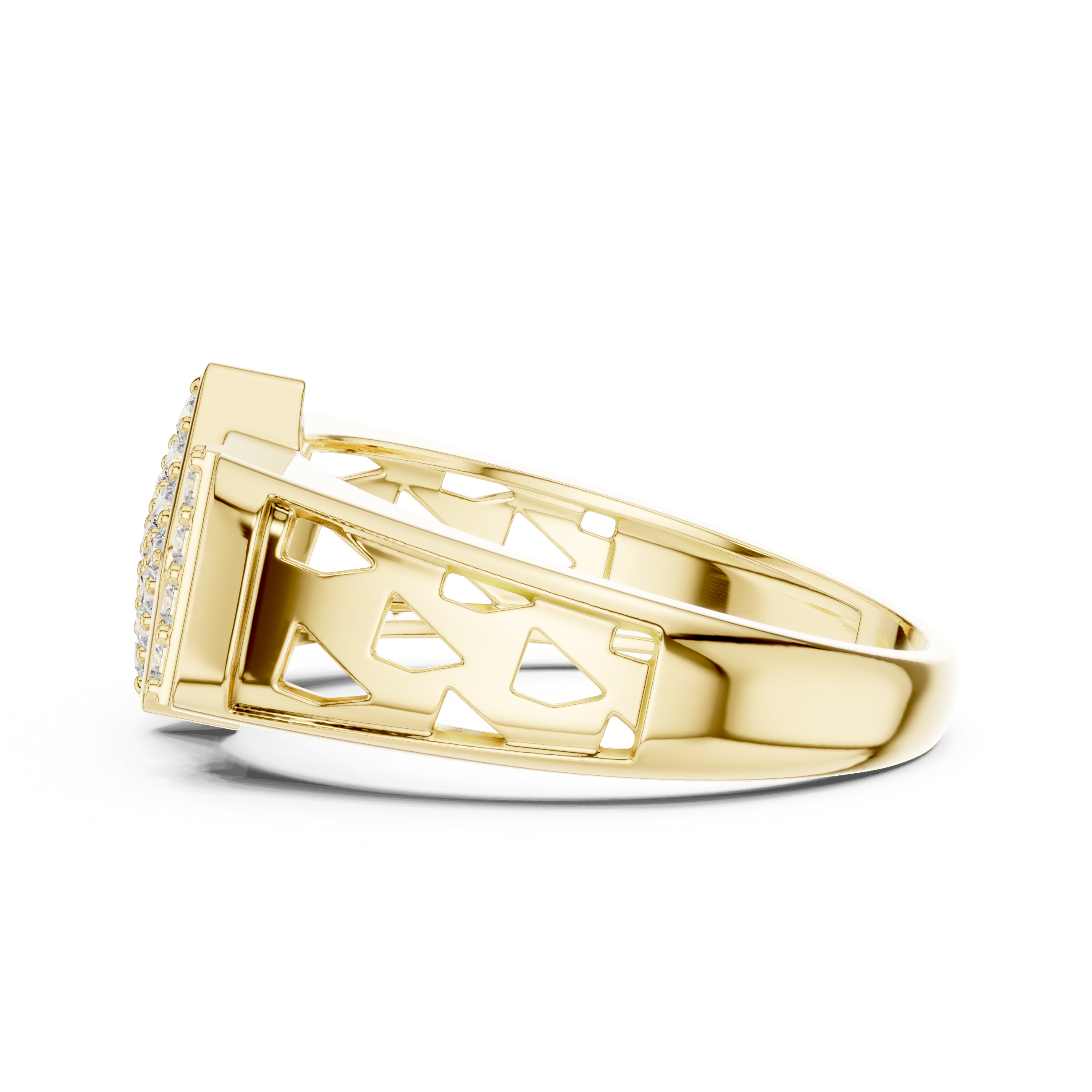 Designer Gold Band with Intricate Diamond Detailing