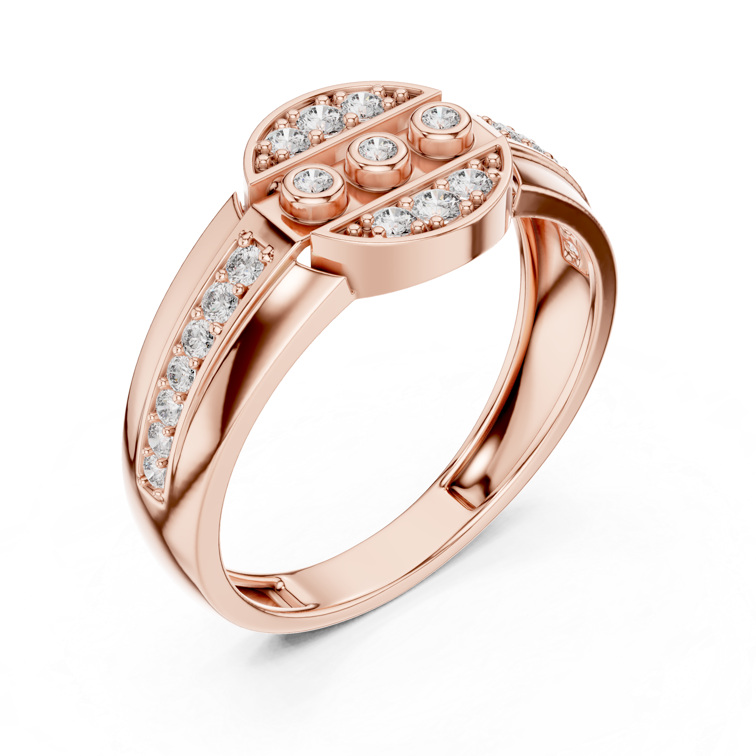 Brilliant Cut Diamond Rose Gold Ring