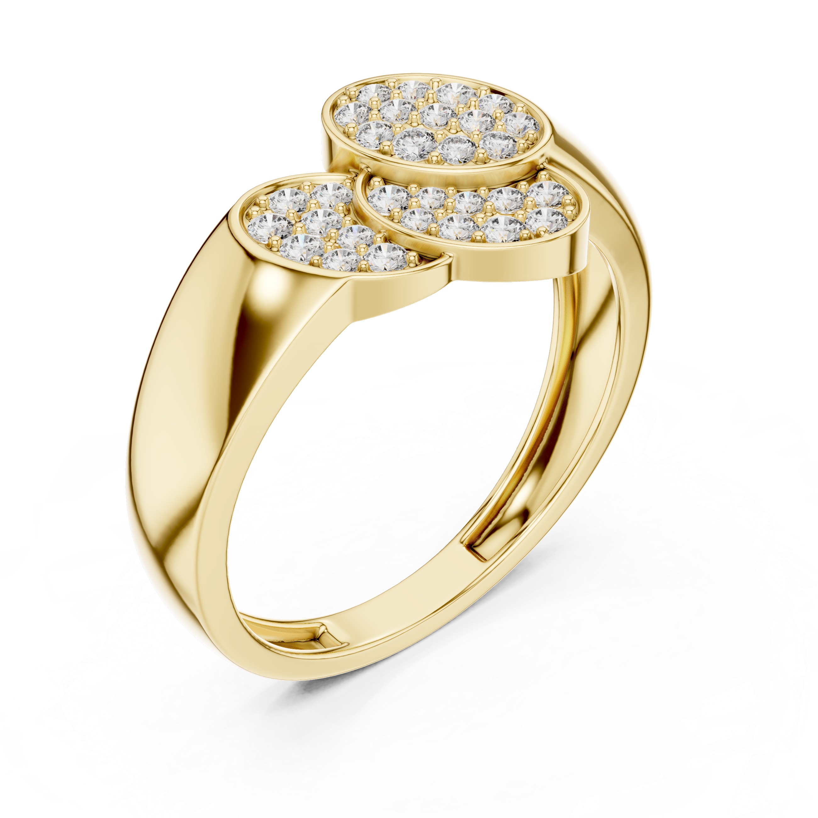 Radiant Threefold Diamond Ring