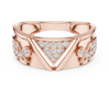 Stylish Yellow Gold Ring Featuring Clustered Diamonds