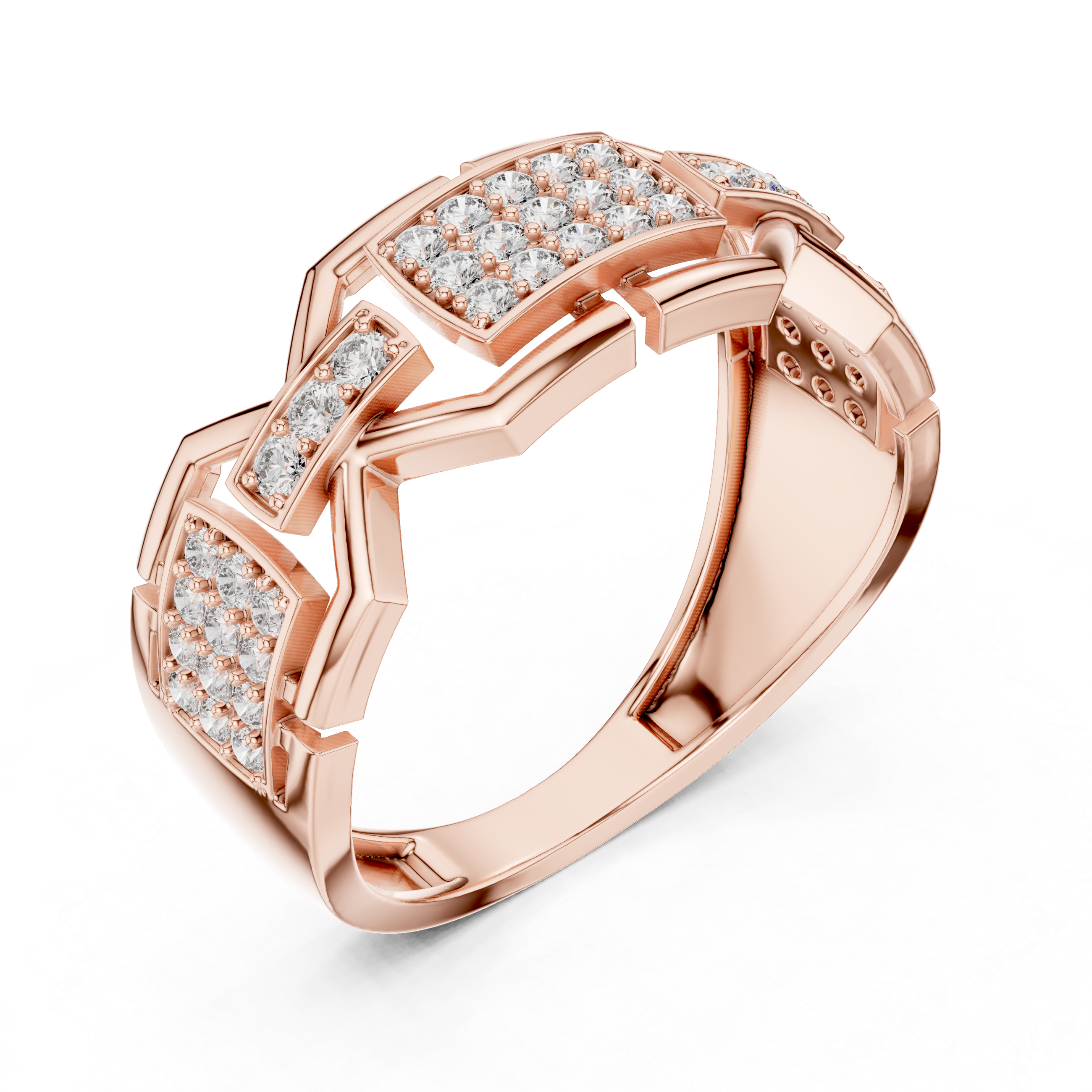 Bold Crest Diamond Band