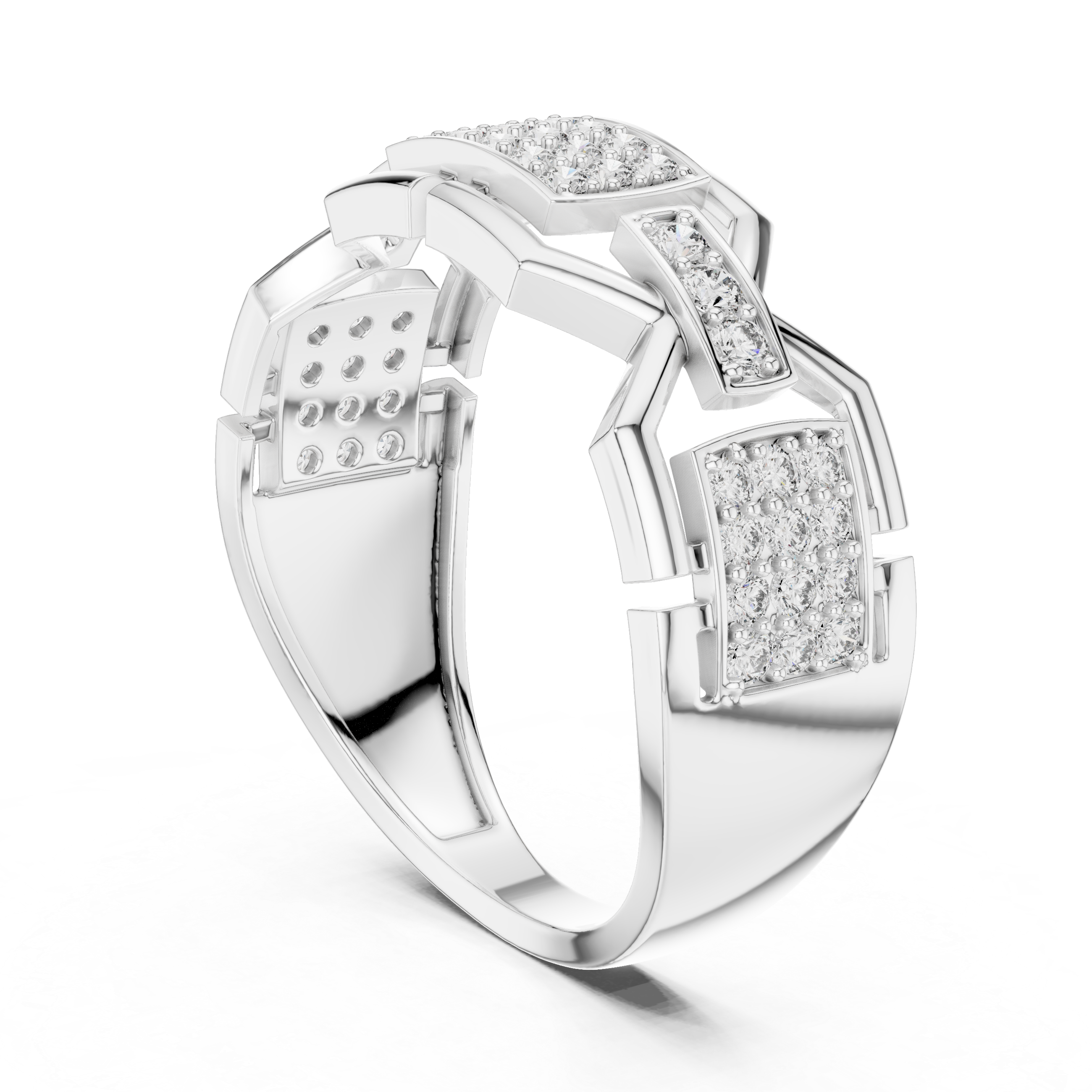 Bold Crest Diamond Band