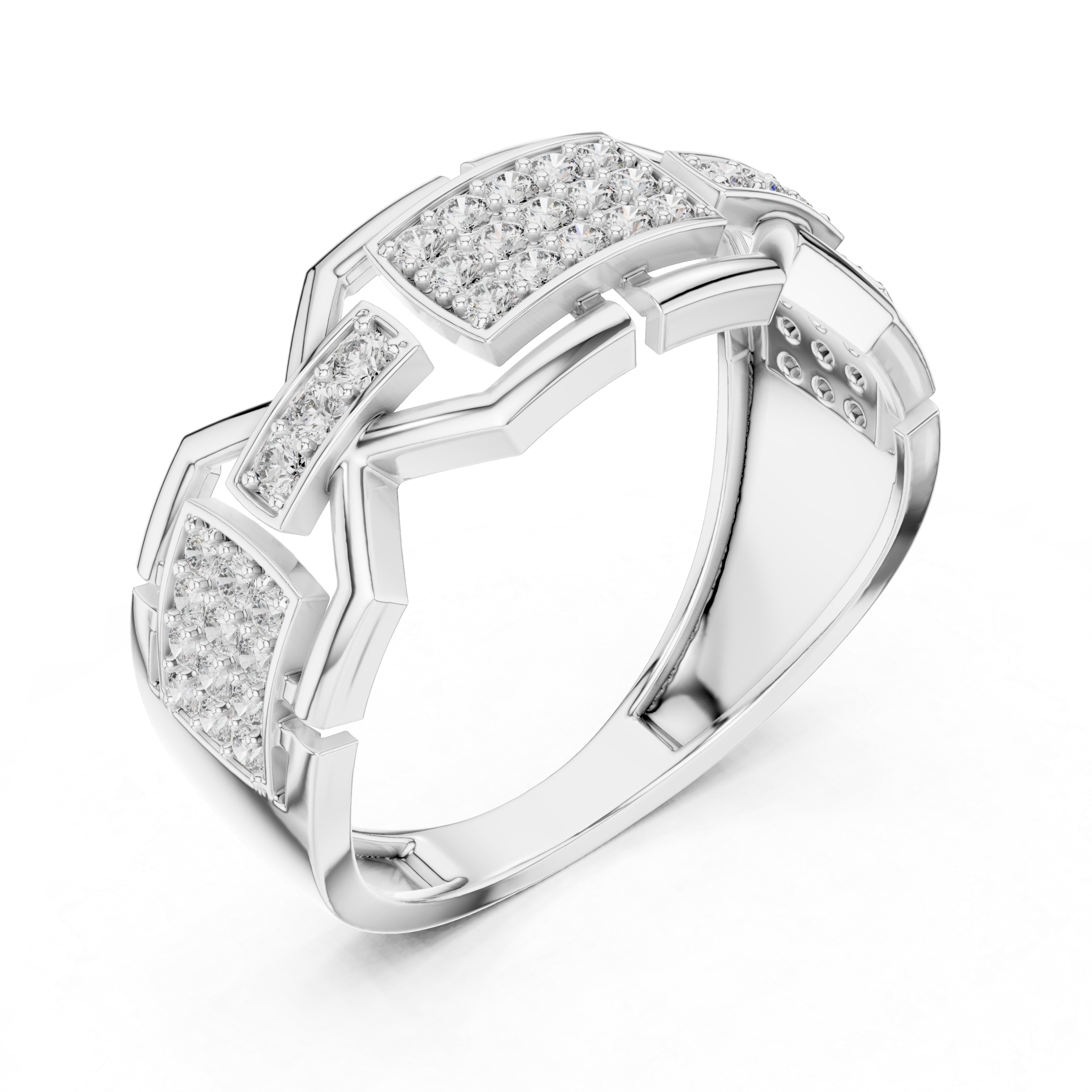 Bold Crest Diamond Band