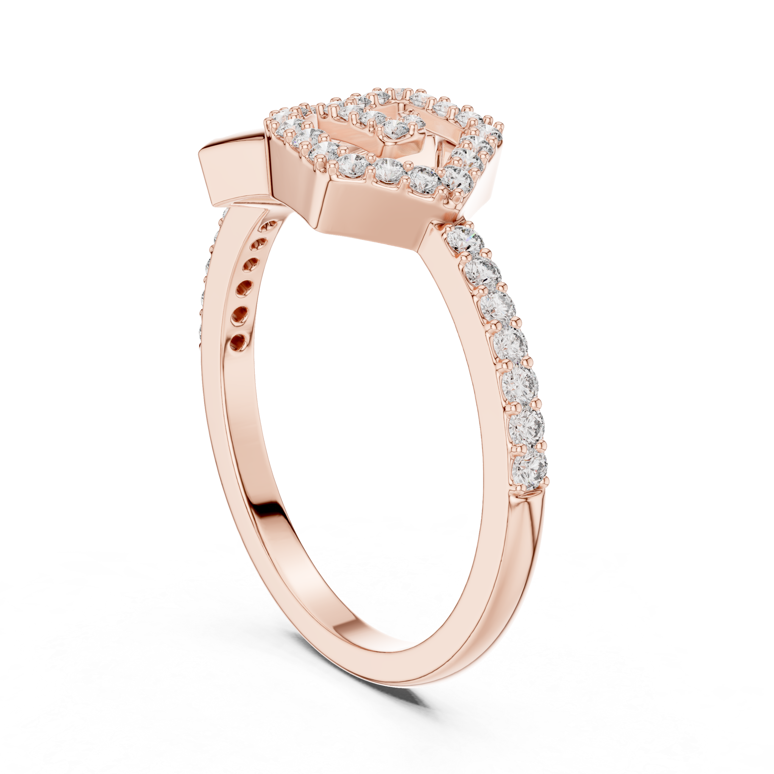 Radiant Shield Diamond Ring