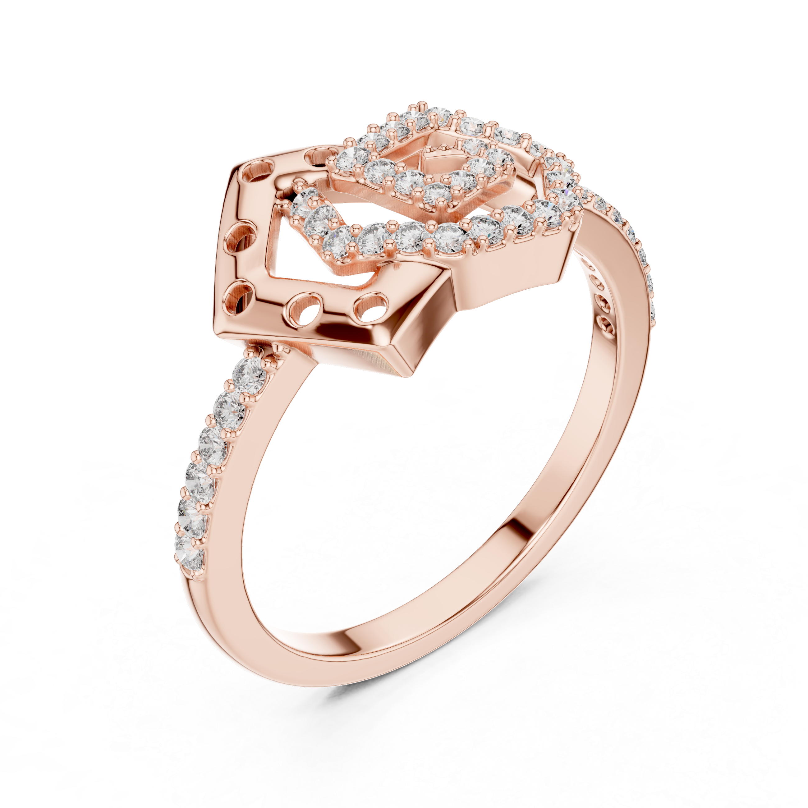 Radiant Shield Diamond Ring